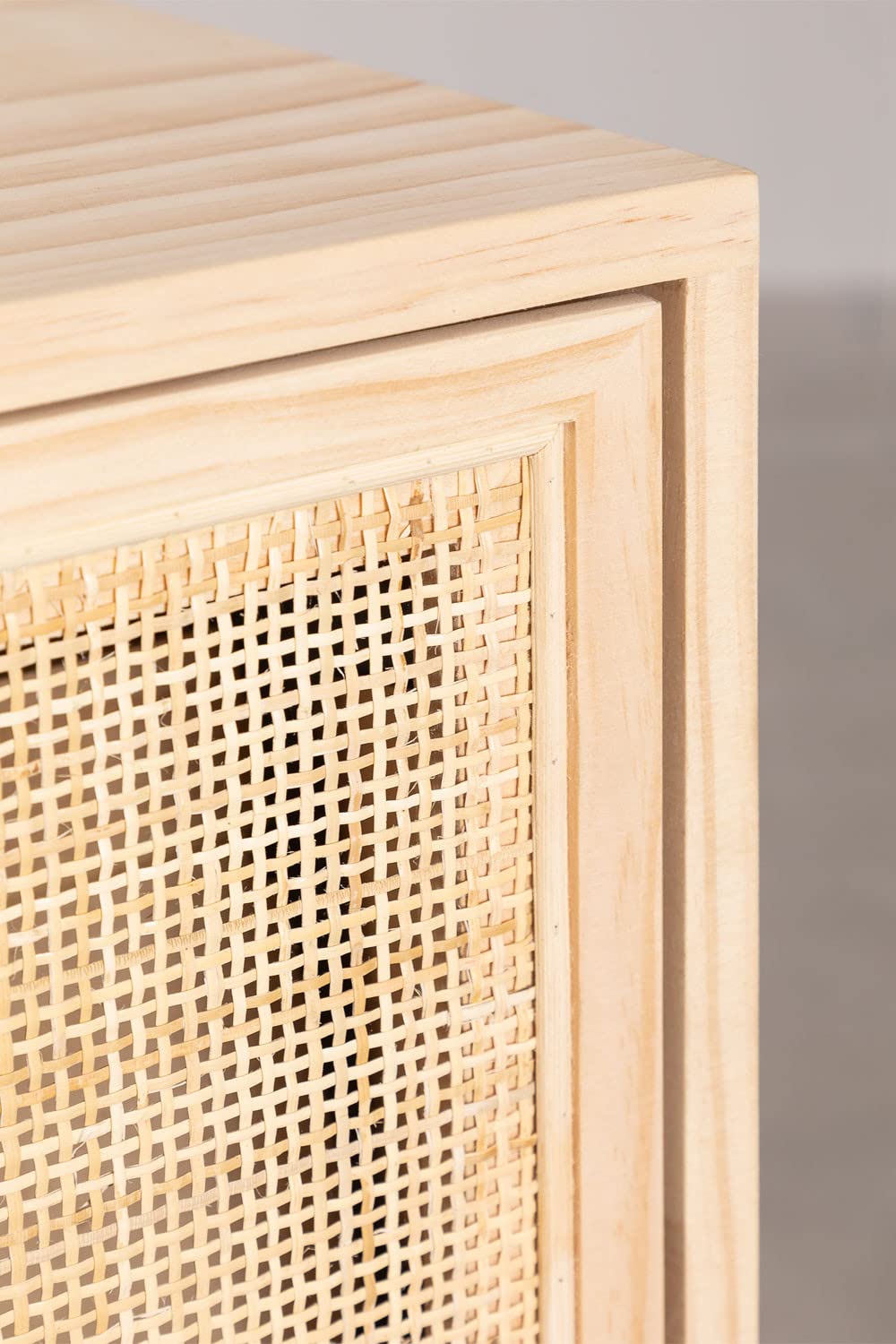 Sklum Reyna scarpiera legno 3 ante rattan naturale
