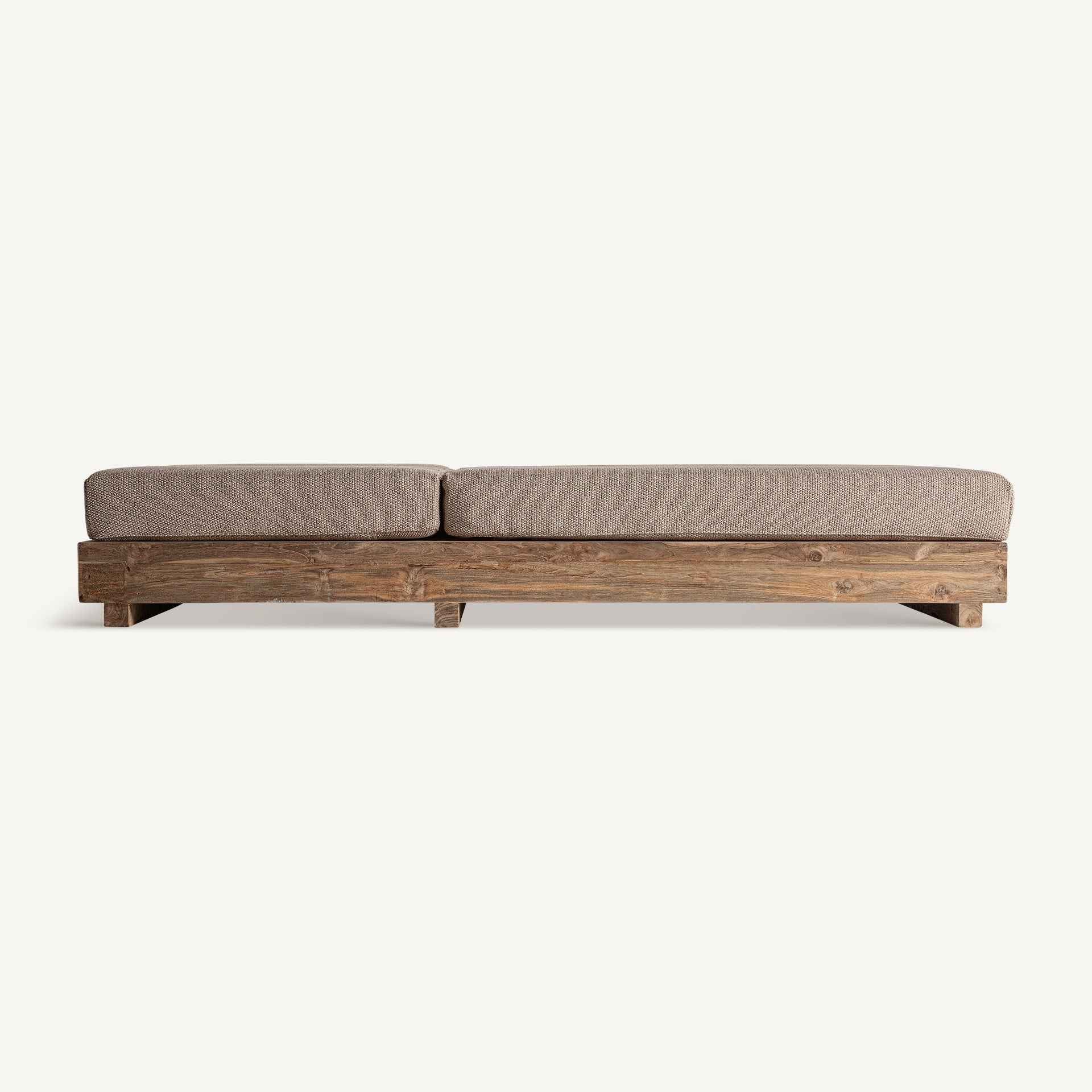 Bambua Pure lettino prendisole doppio teak beige
