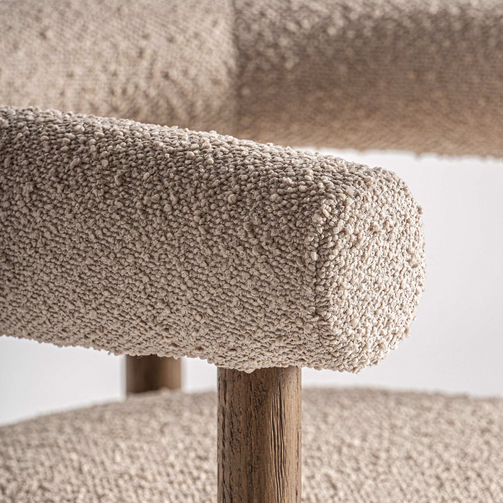Bambua Bullay sedia bouclé legno frassino