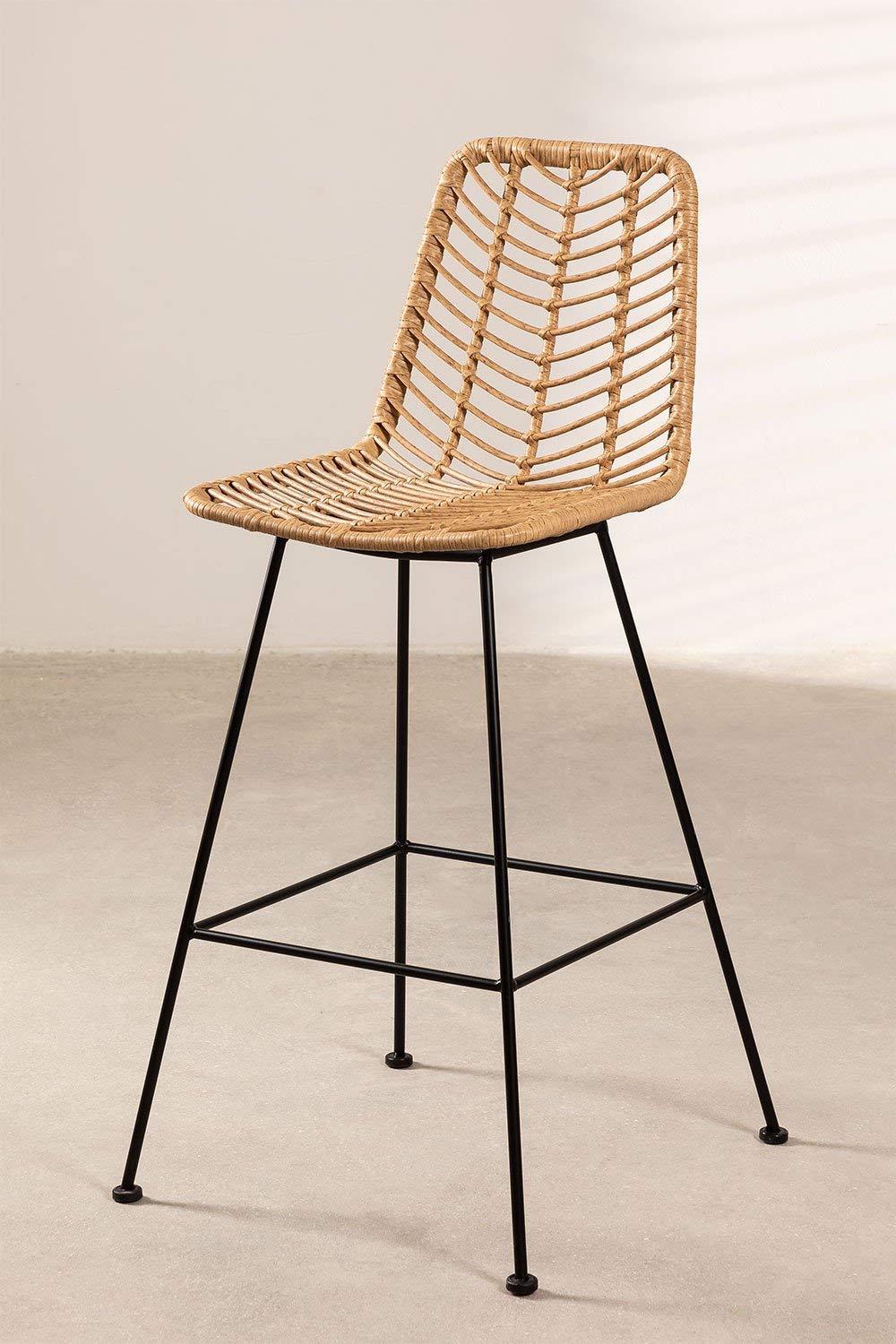Sklum Gouda sgabello rattan naturale 75 cm