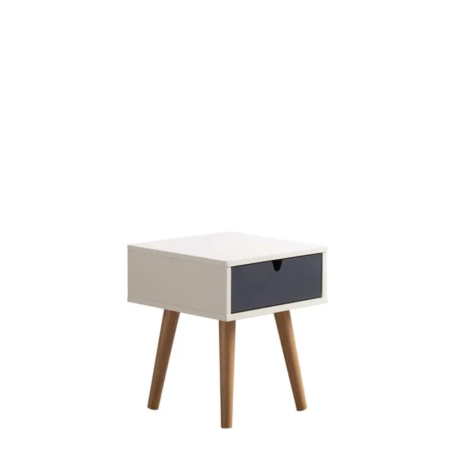 Sklum Abbir comodino bianco in MDF con cassetto