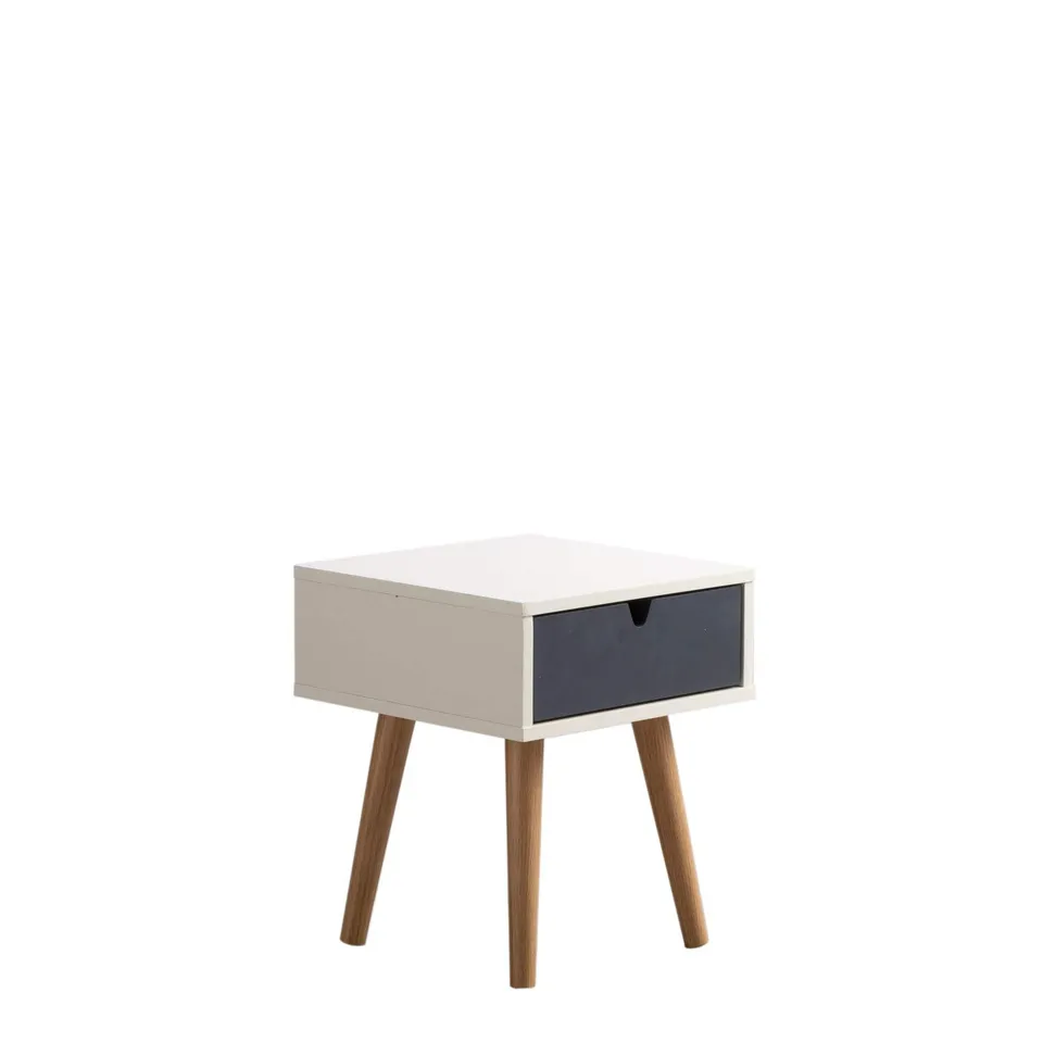 Sklum Abbir comodino bianco in MDF con cassetto