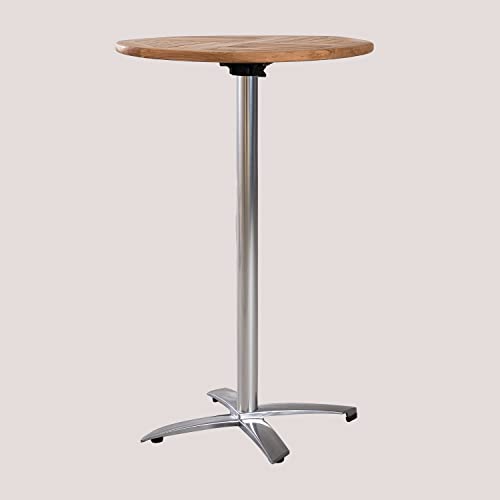 Sklum Bruh tavolo bar alto tondo in teak Ø70