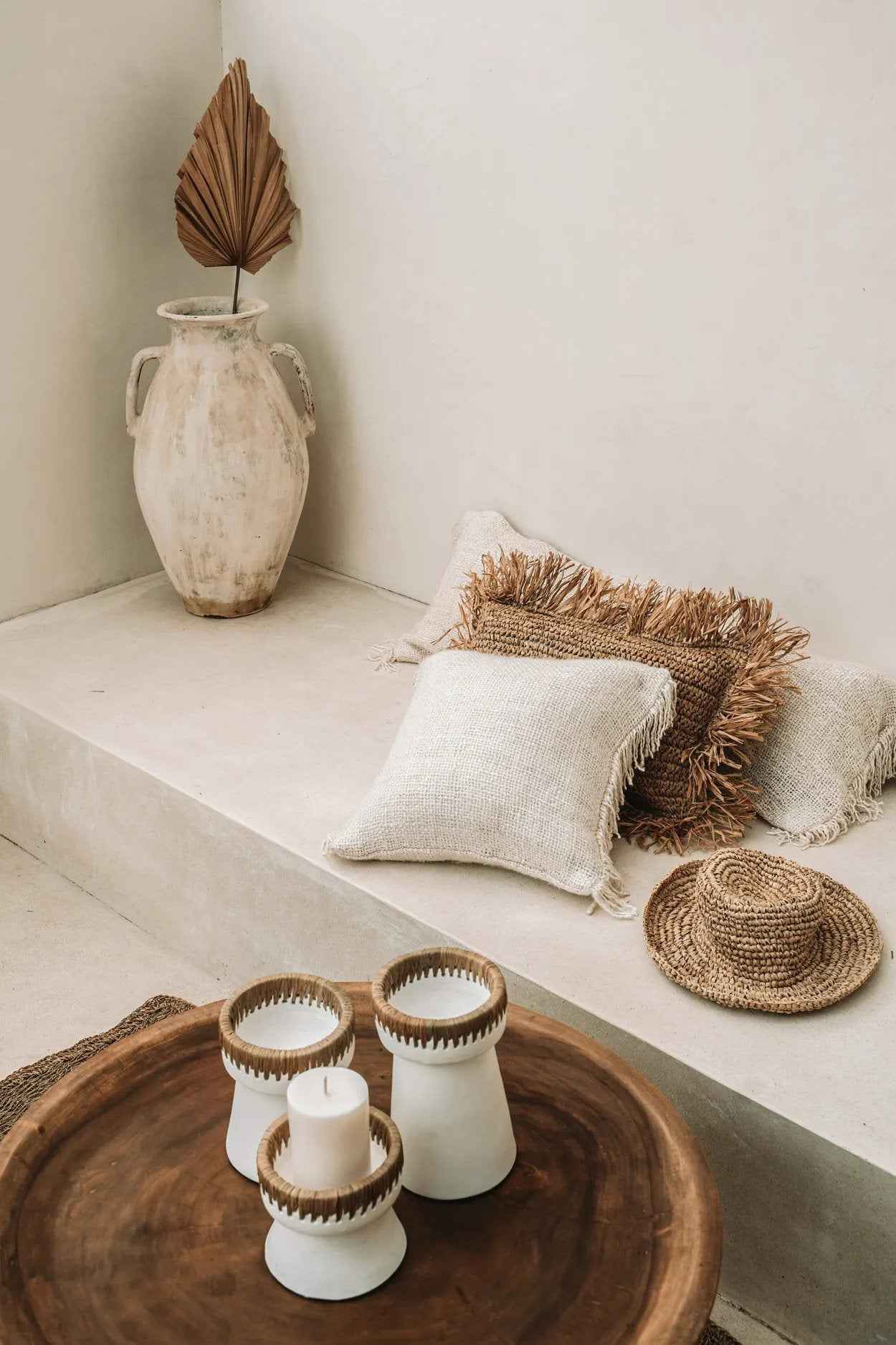 Bambua Pretty portacandele S bianco naturale