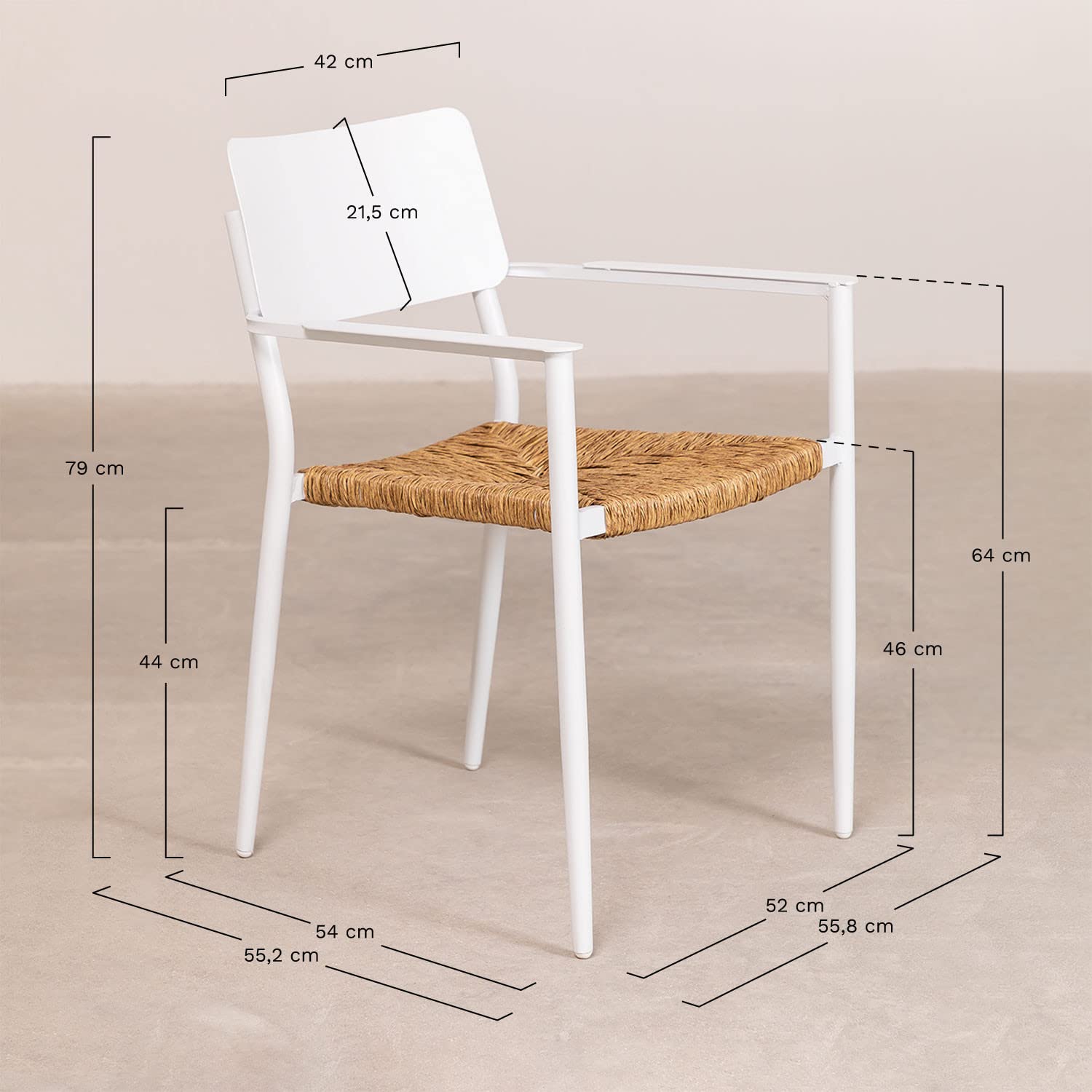 Sklum Amadeu Set 2 Sedie da Giardino Impilabili Alluminio