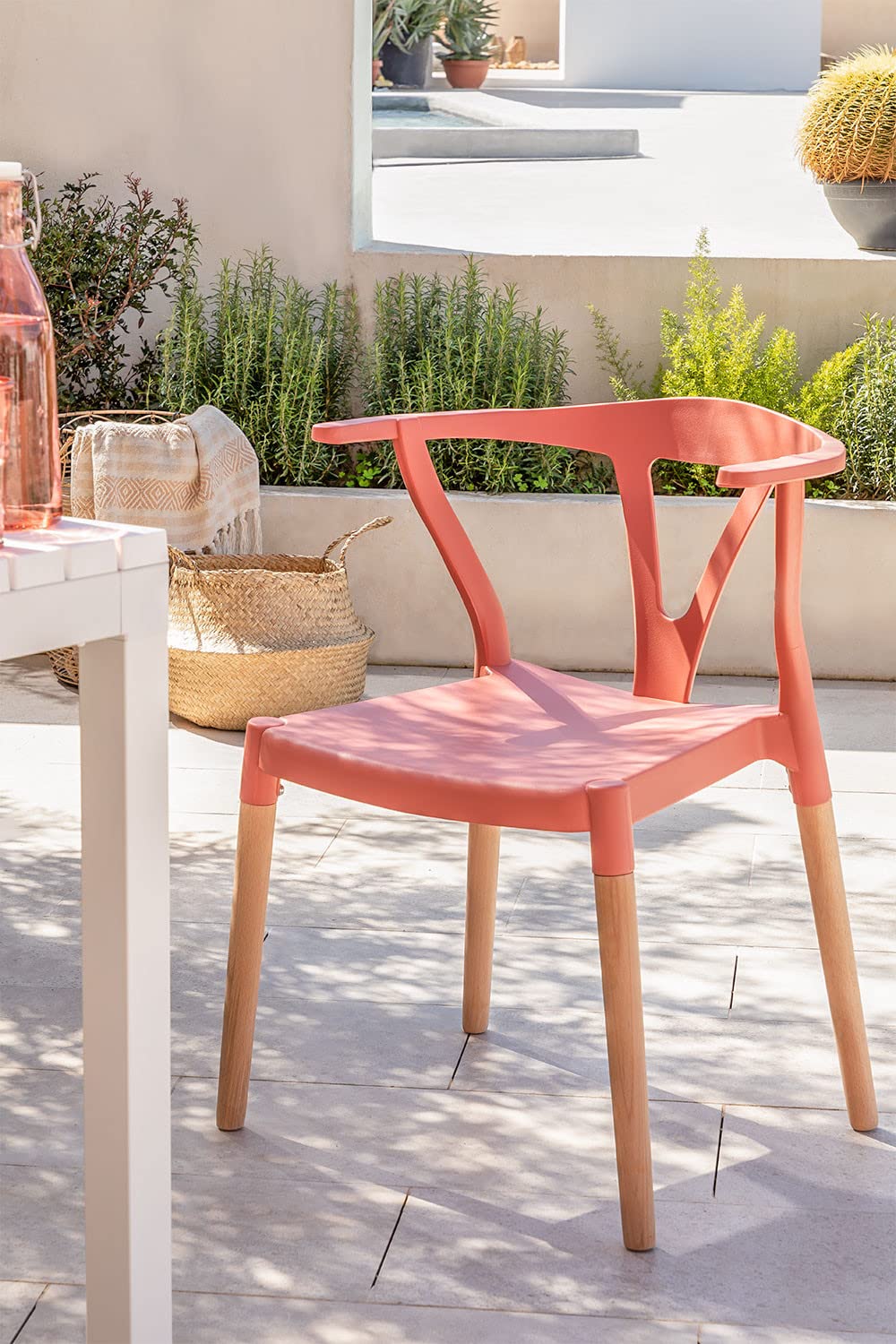 Sklum Uish sedia giardino legno polietilene terracotta