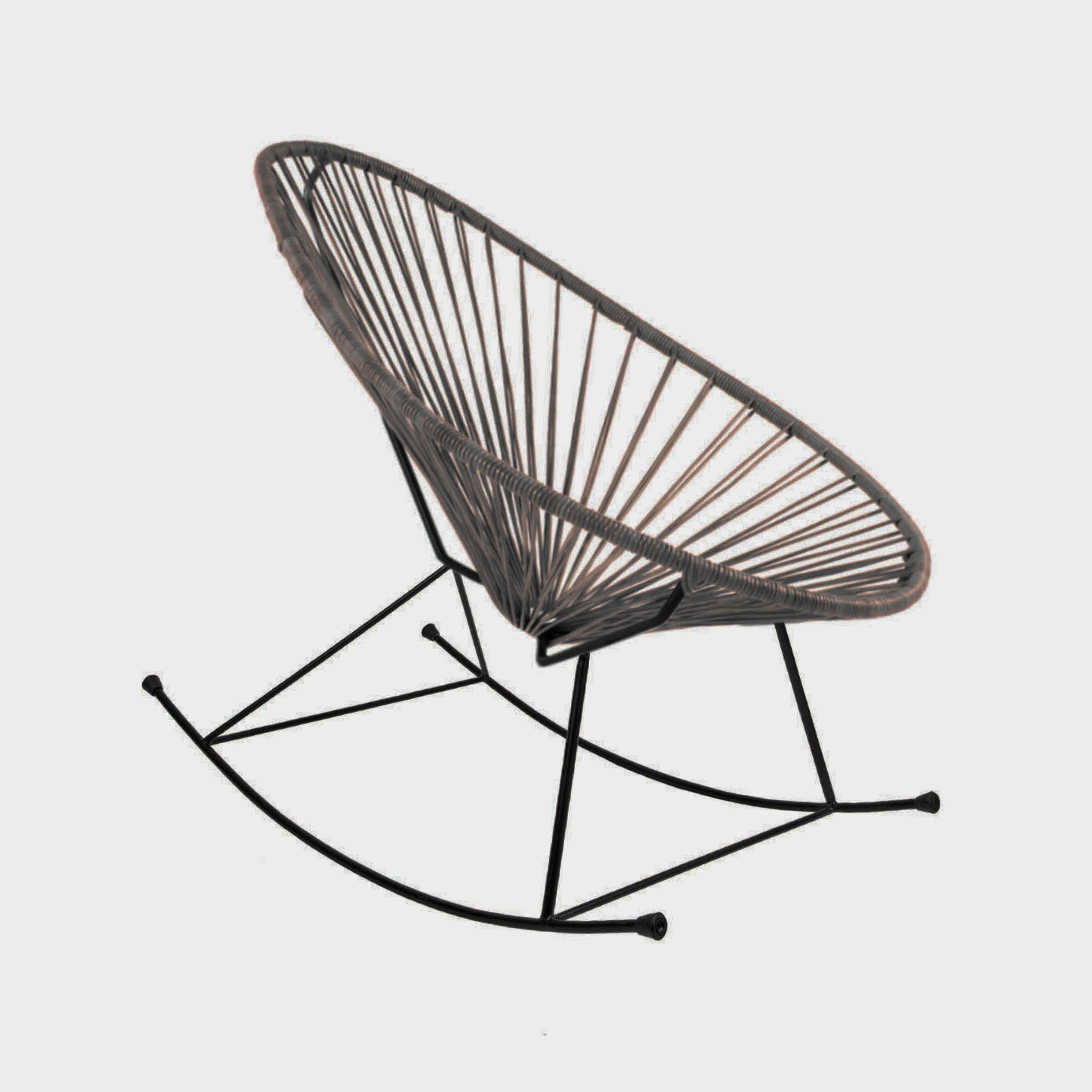Acapulco Design Rocking Chair Negro sedia a dondolo nera pelle