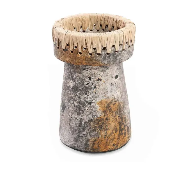 Bambua Pretty Portacandele Terracotta Grigio Antico L