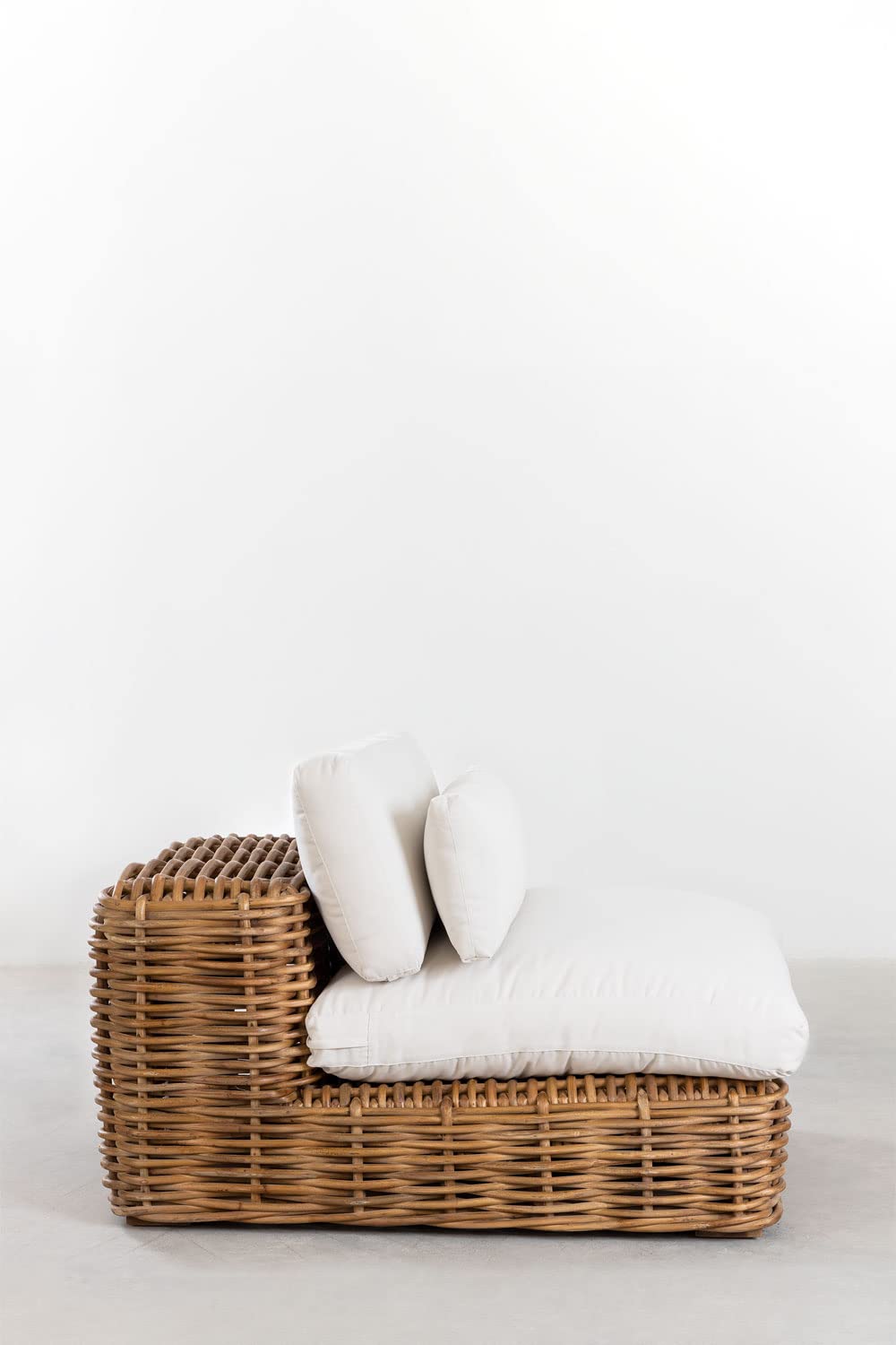 Sklum Milu modulo divano da giardino in rattan con cuscini