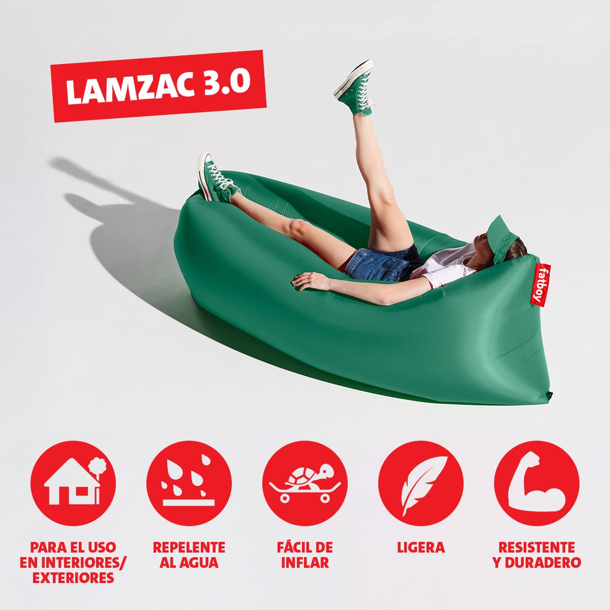 Fatboy Lamzac Original 3.0 divano gonfiabile verde giungla