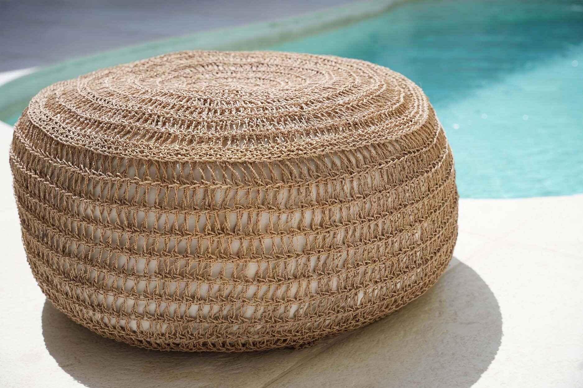 Bambua Seagrass pouf in seagrass naturale M