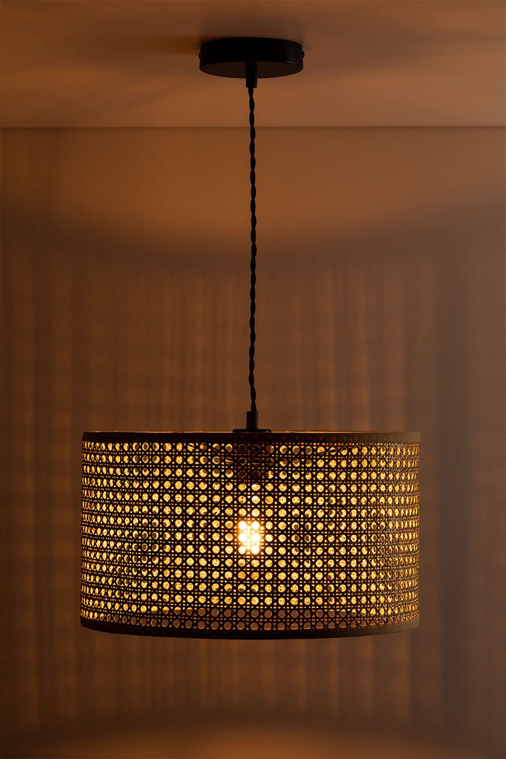 Sklum Serri lampada da soffitto rattan E27 interni