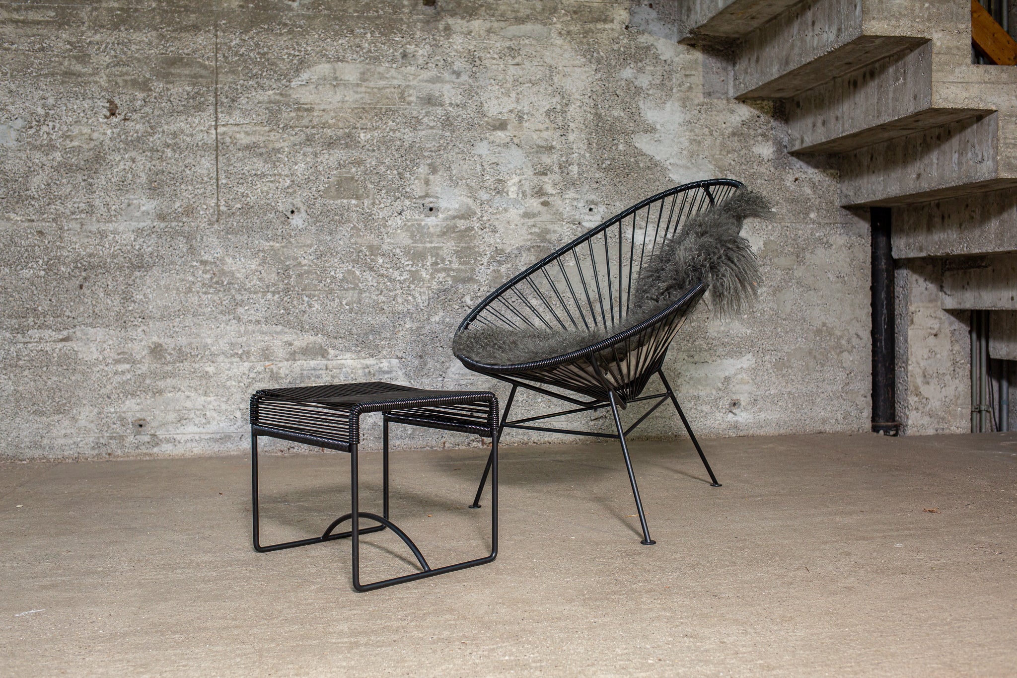 Acapulco Design Stool sgabello nero da esterno