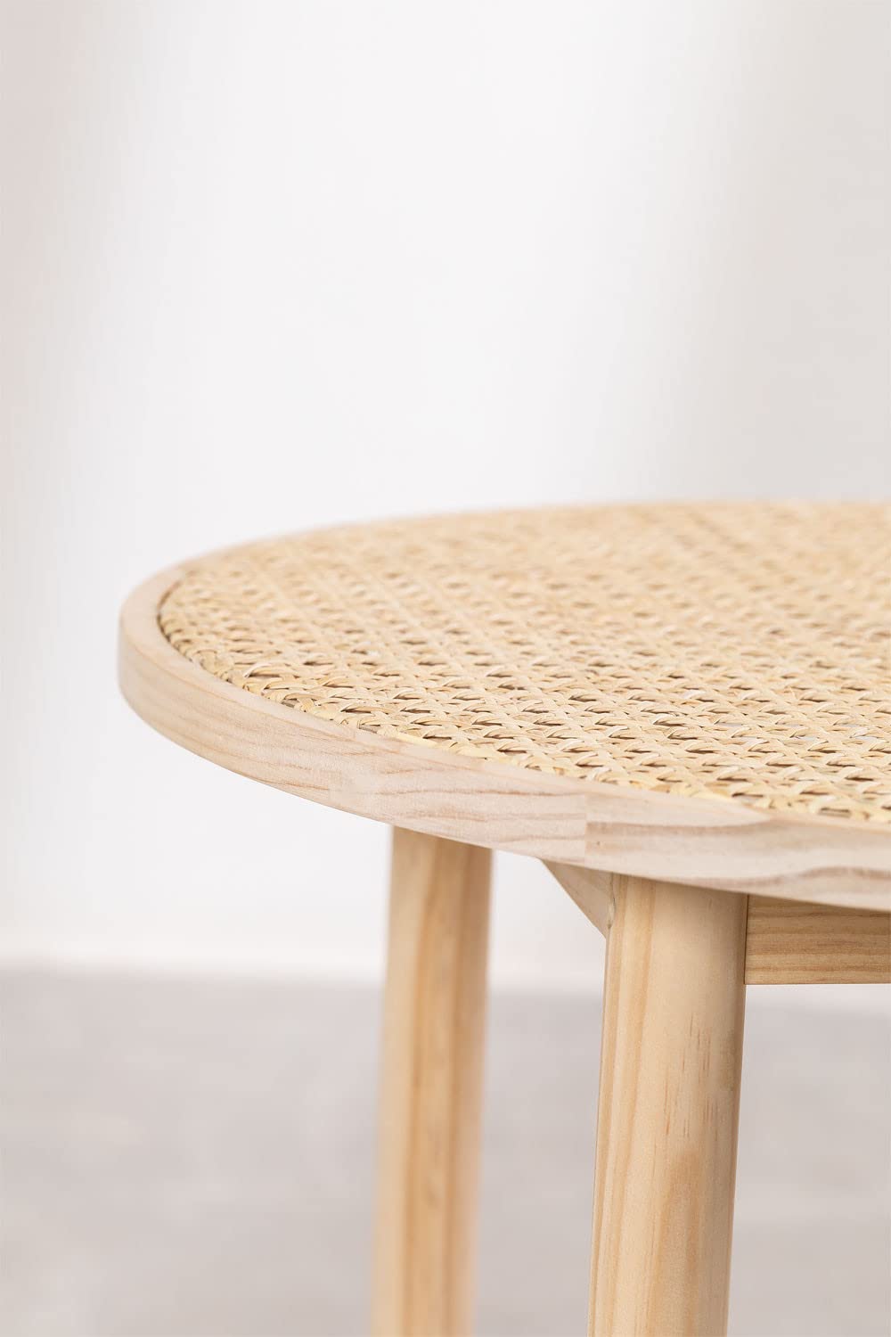 Sklum Riolut Tavolino Rotondo Rattan Marrone Naturale Ø50