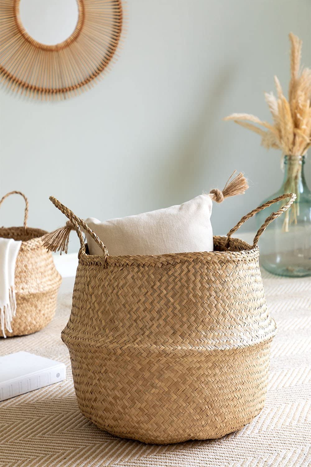 Sklum Kahs Cesto in Giunco 40 x 38 cm Naturale