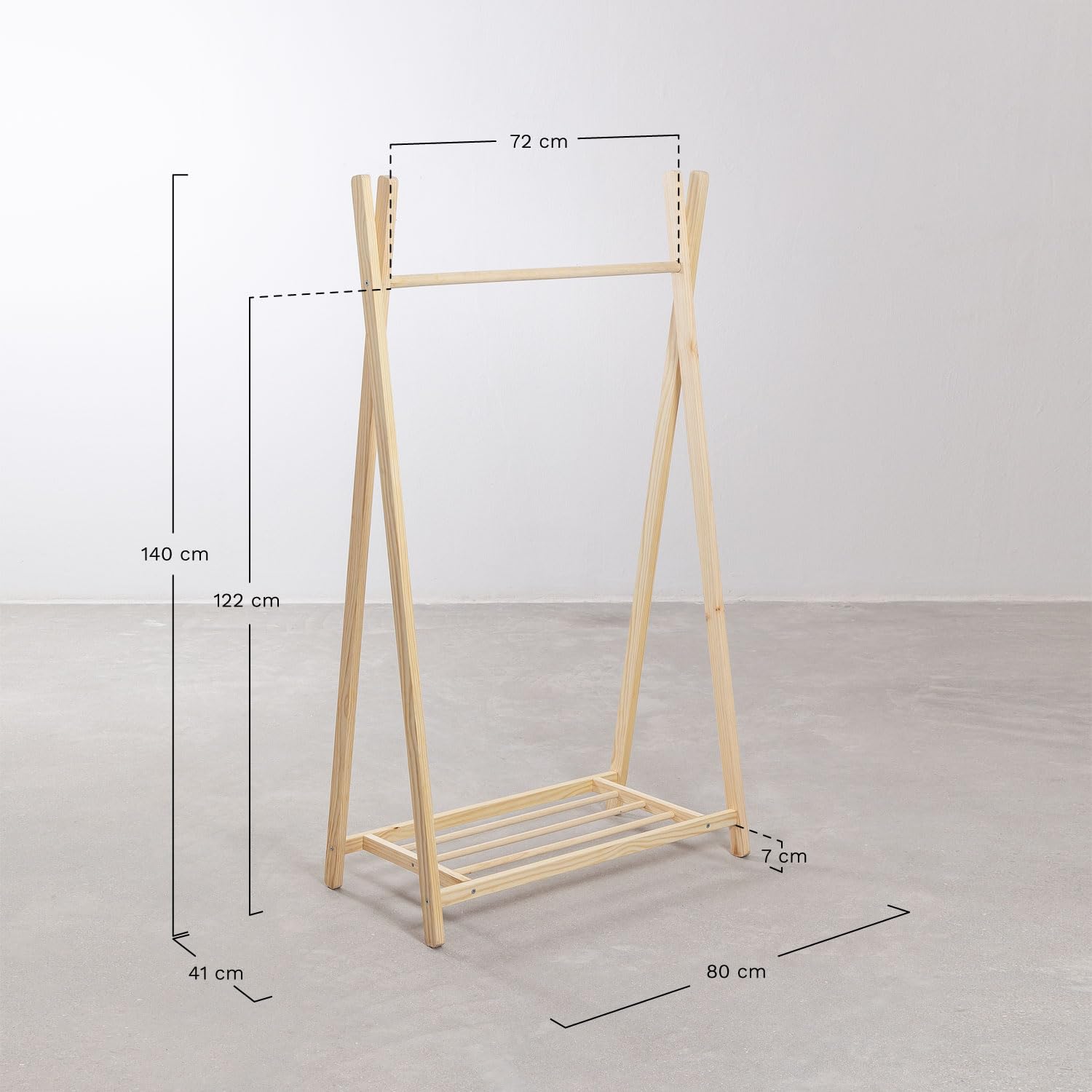 Sklum Baxli Kids appendiabiti legno pino scarpiera