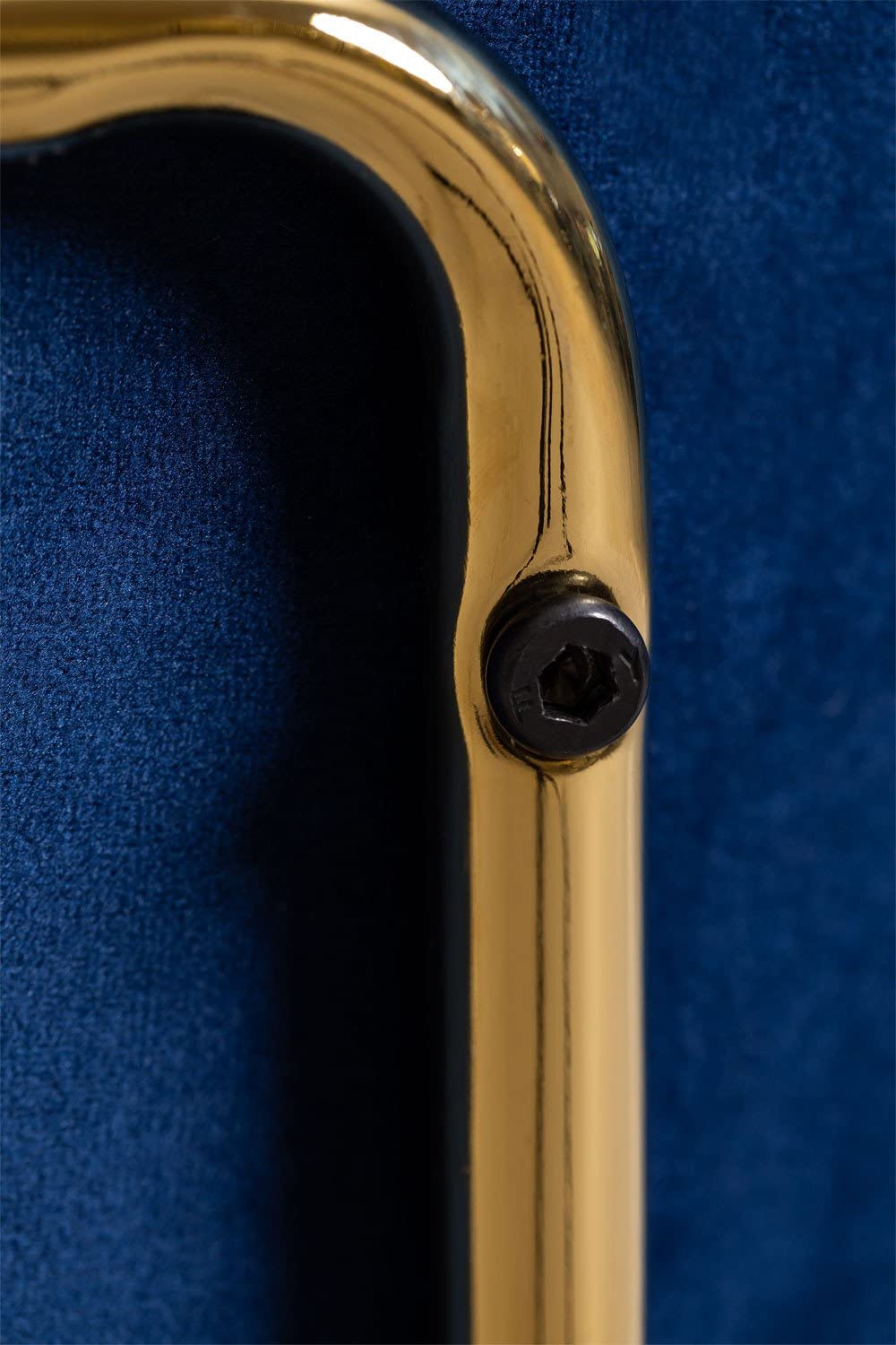 Sklum Laure Sedia Pranzo Velluto Blu Gambe Oro