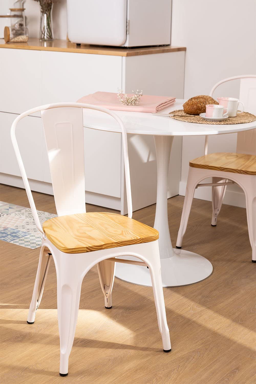 Sklum LIX Opaca Sedia Impilabile Legno Beige Crema