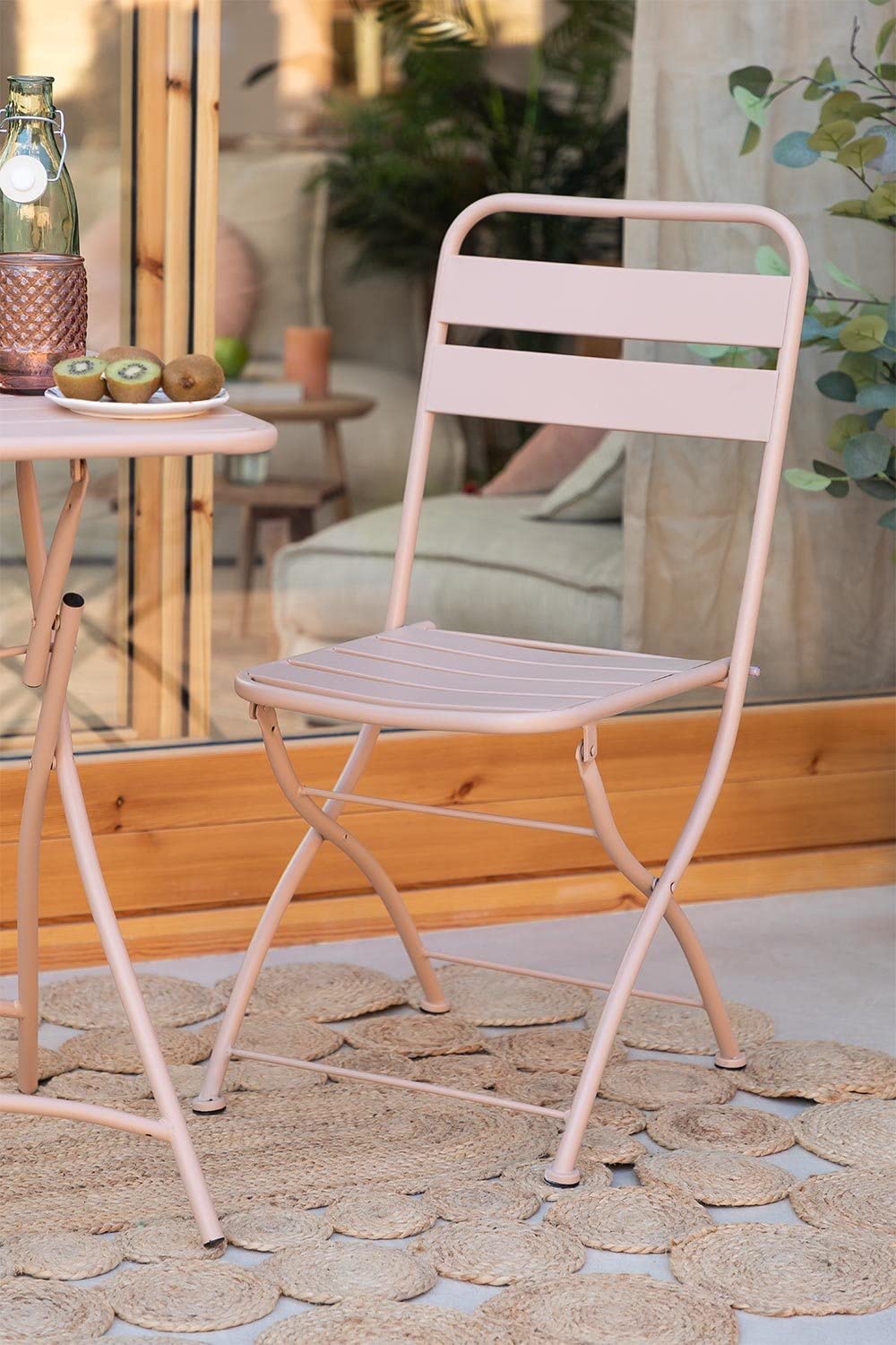 Sklum Janti sedia pieghevole da giardino beige in acciaio