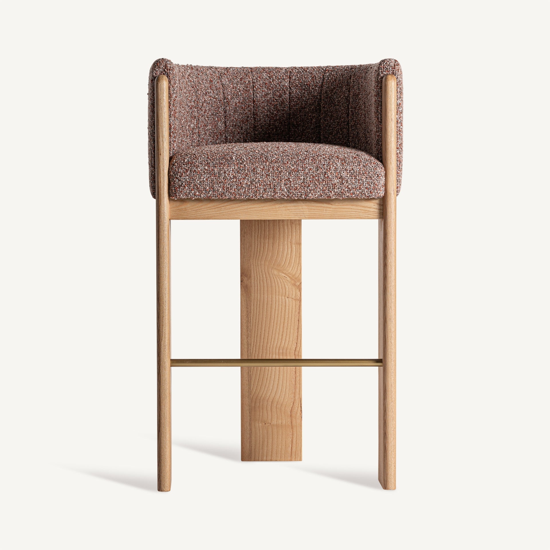 Bambua Sernier sgabello alto rovere bouclé malva
