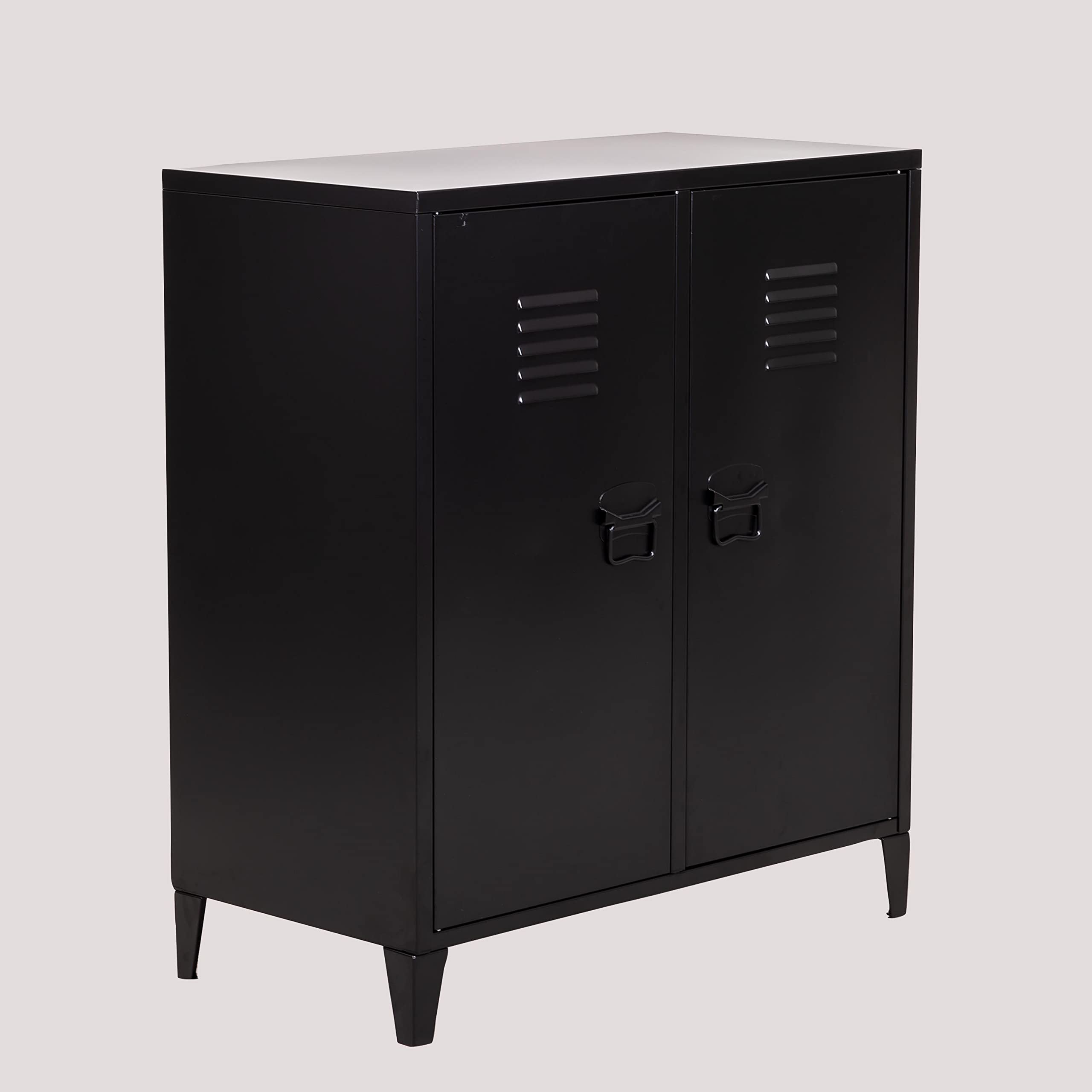 Sklum Pohpli credenza 2 ante 80 cm nera in acciaio