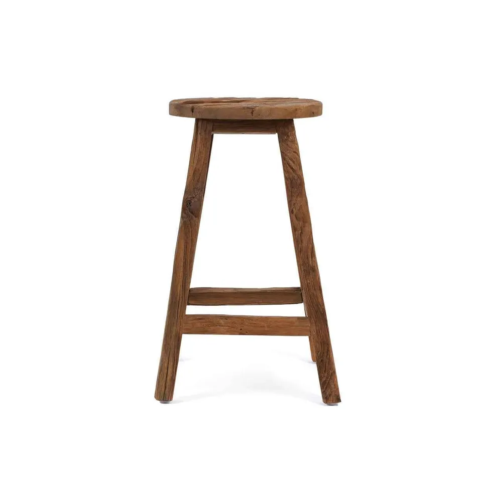 Bambua Shibori Sgabello Bar Natural Legno Teak