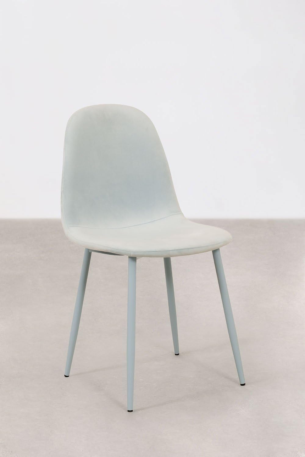 Sklum Glamm Colors sedia da pranzo in velluto blu celeste