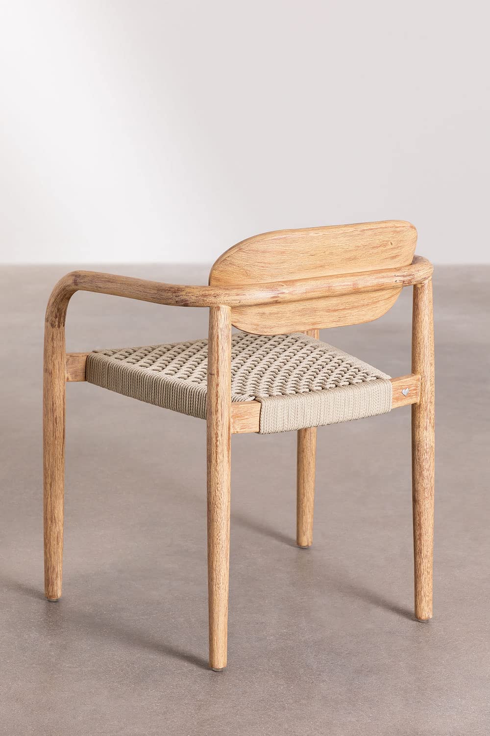 Sklum Naele set 4 sedie giardino legno e corda braccioli