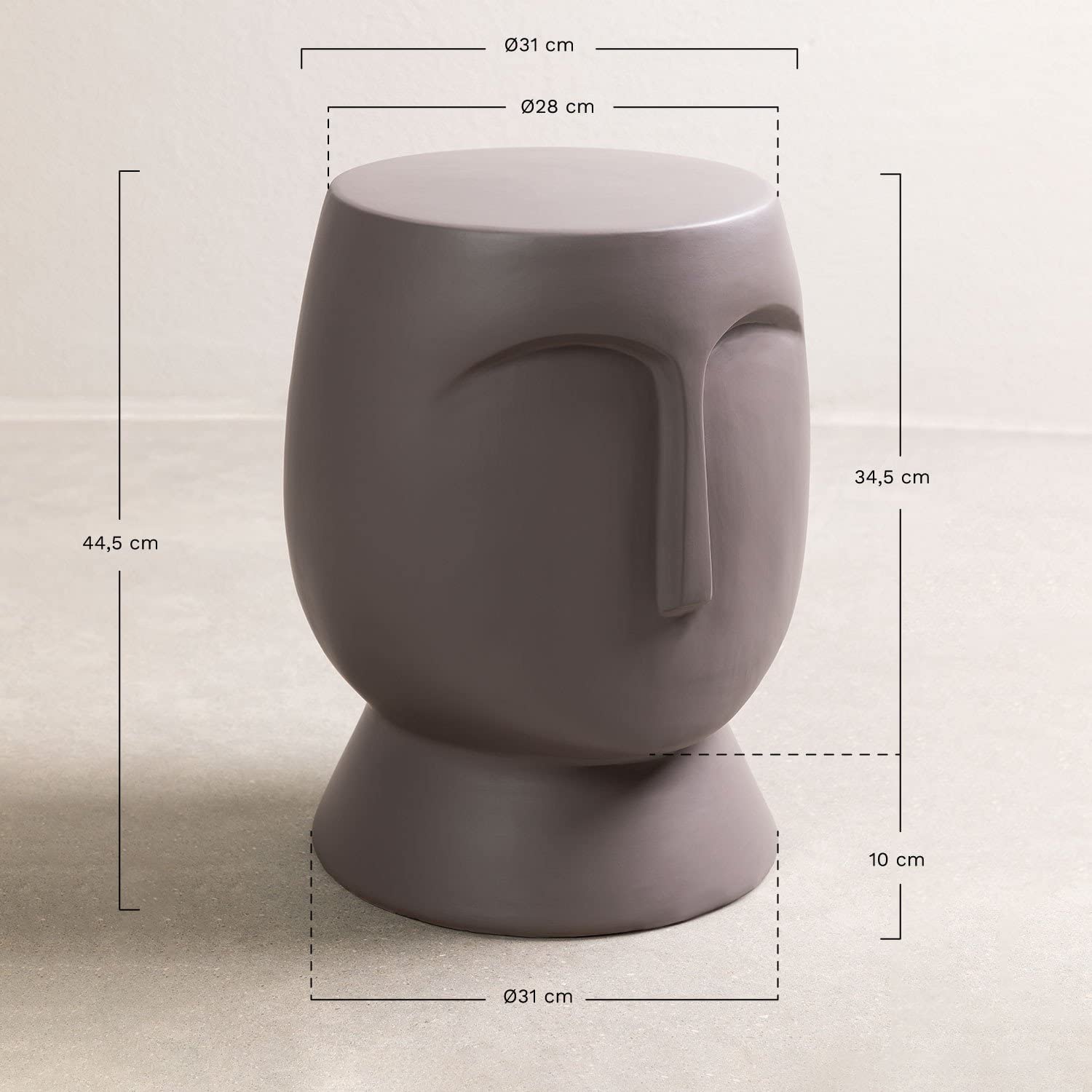 Sklum Otam tavolino rotondo ceramica marrone Ø31 cm