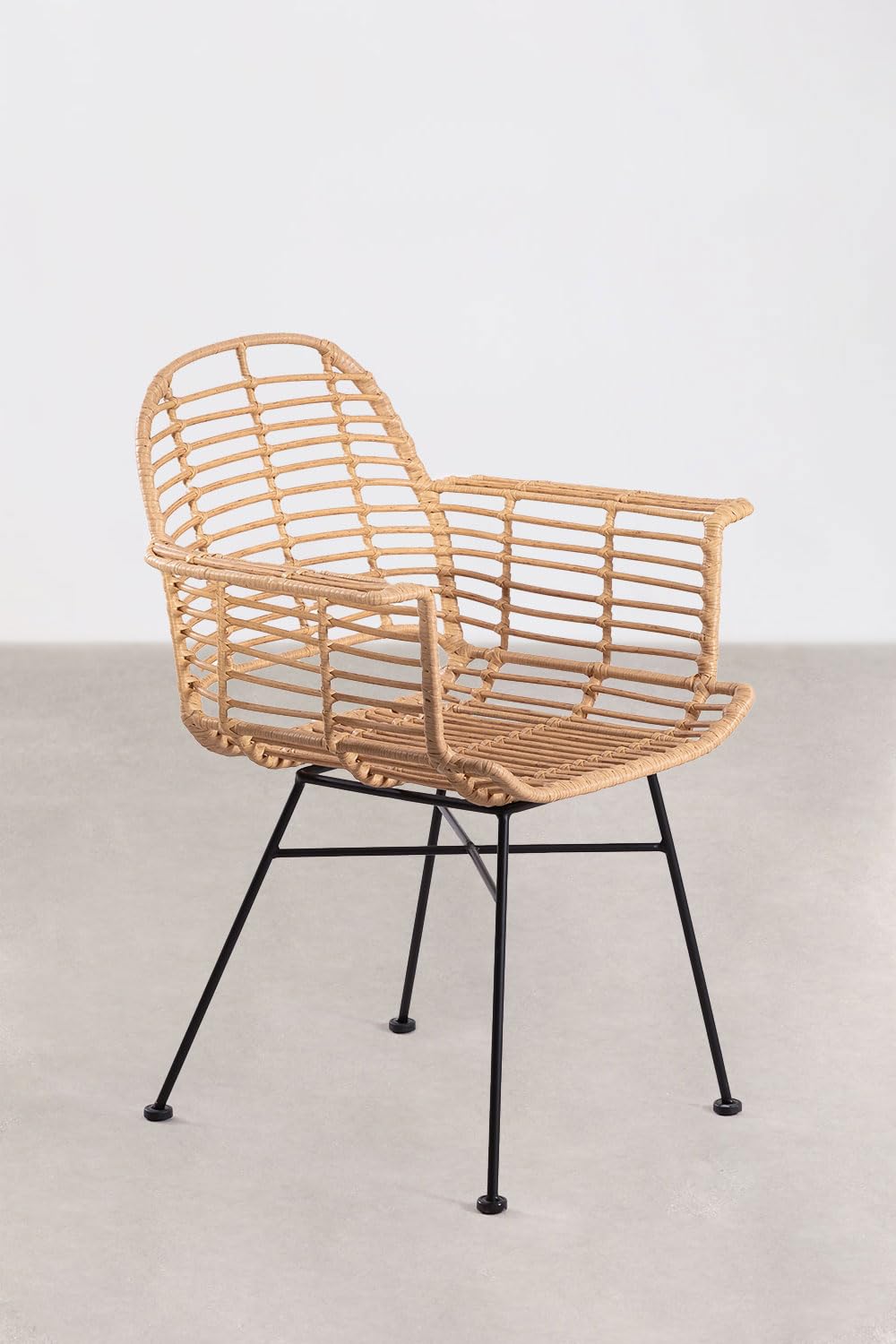 Sklum Mimbar Style Sedia da Pranzo Marrone in Rattan PE