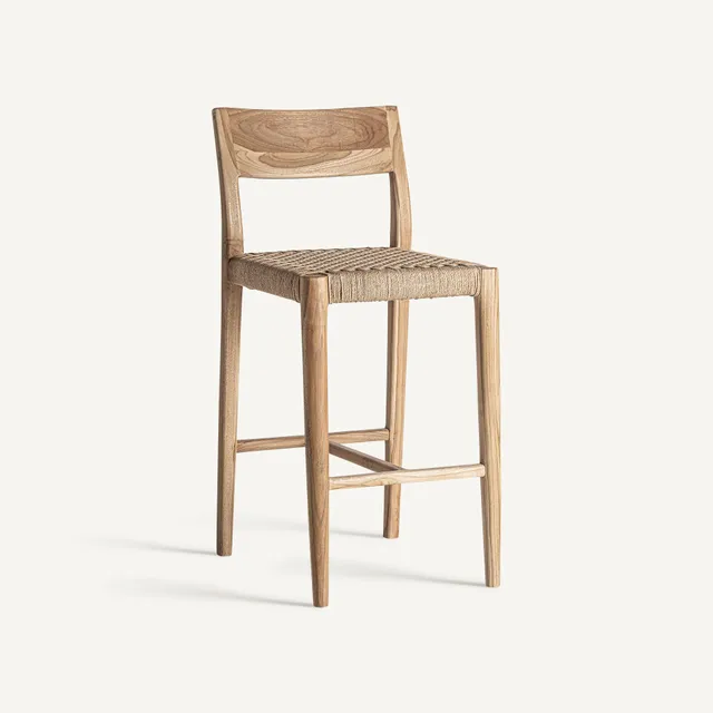 Bambua Caen 95 sgabello teak erba marina