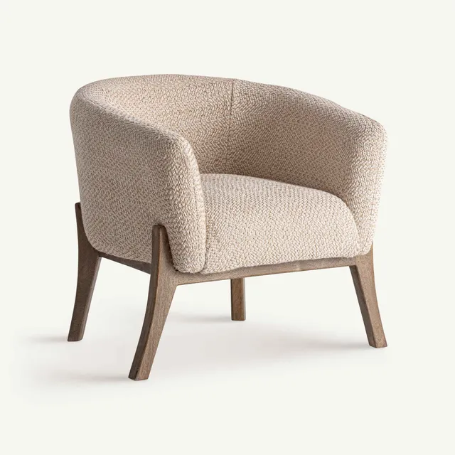 Bambua Liermo poltrona crema legno mango