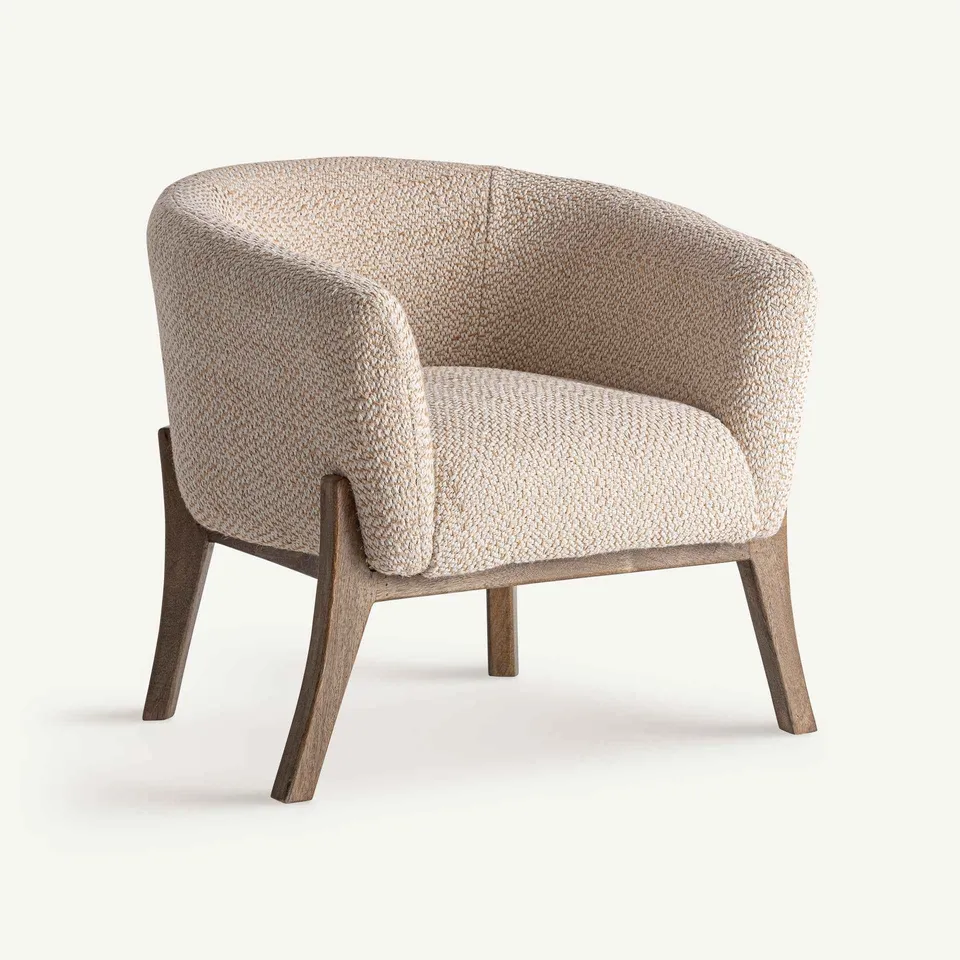 Bambua Liermo poltrona crema legno mango