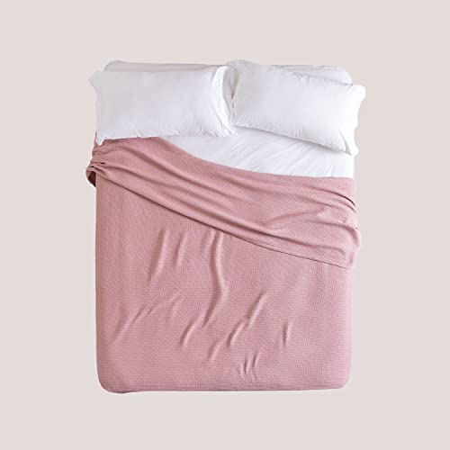 Sklum Bimba Coperta in Cotone Rosa Malva Nido d'Ape