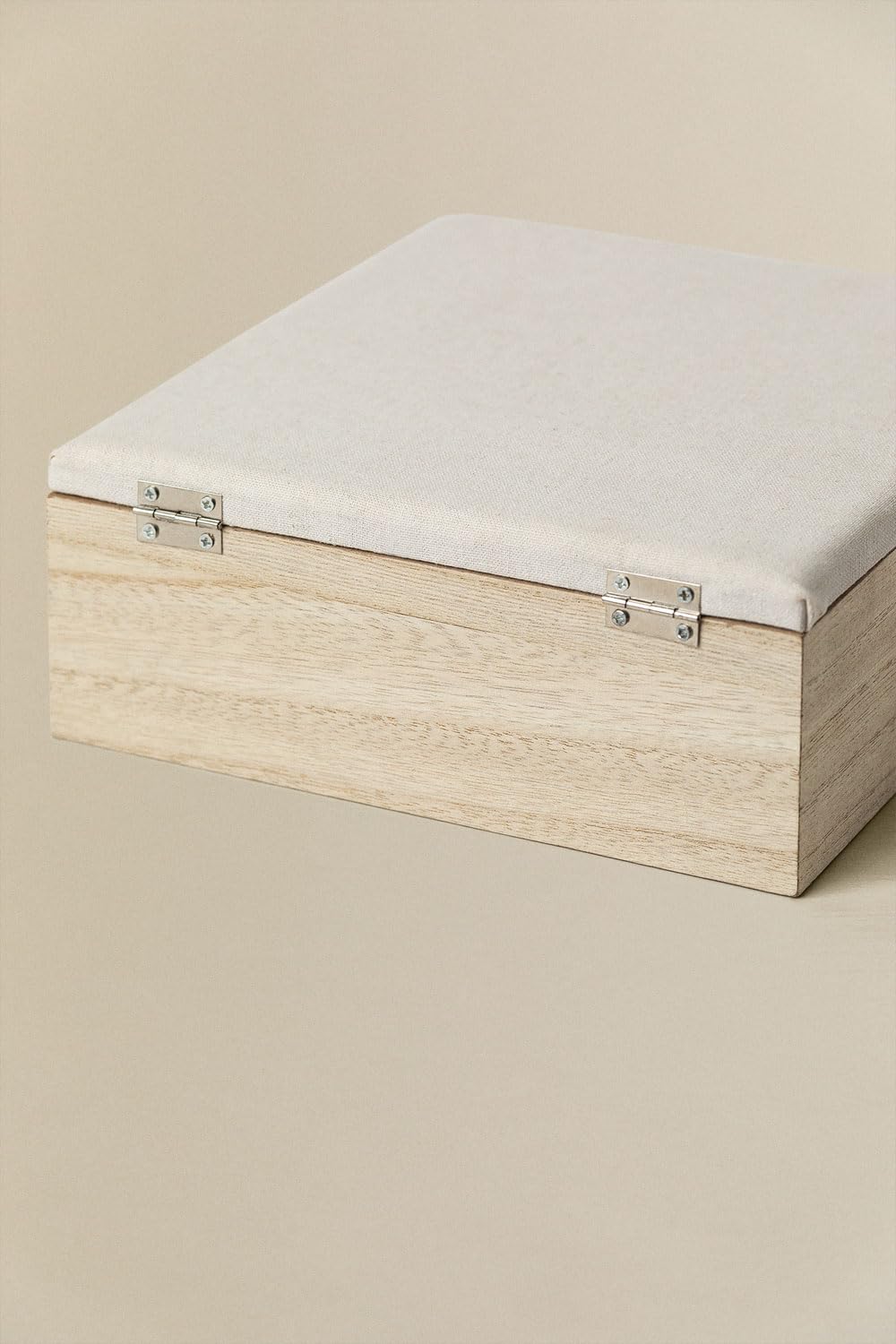 Sklum Afen scatola in legno beige lino 20x20x8 cm