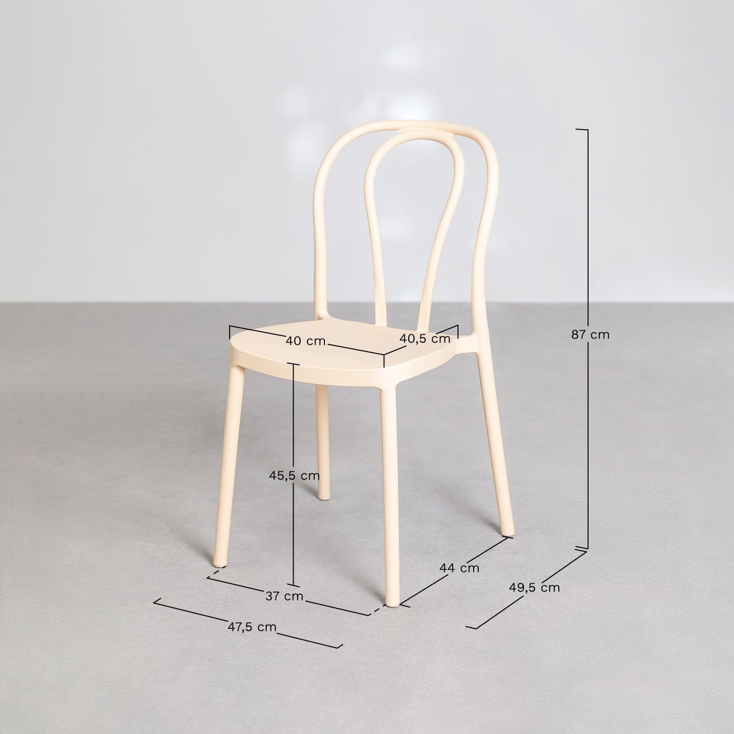 Sklum Mizzi Sedie da Pranzo Beige 2 Pezzi Impilabili