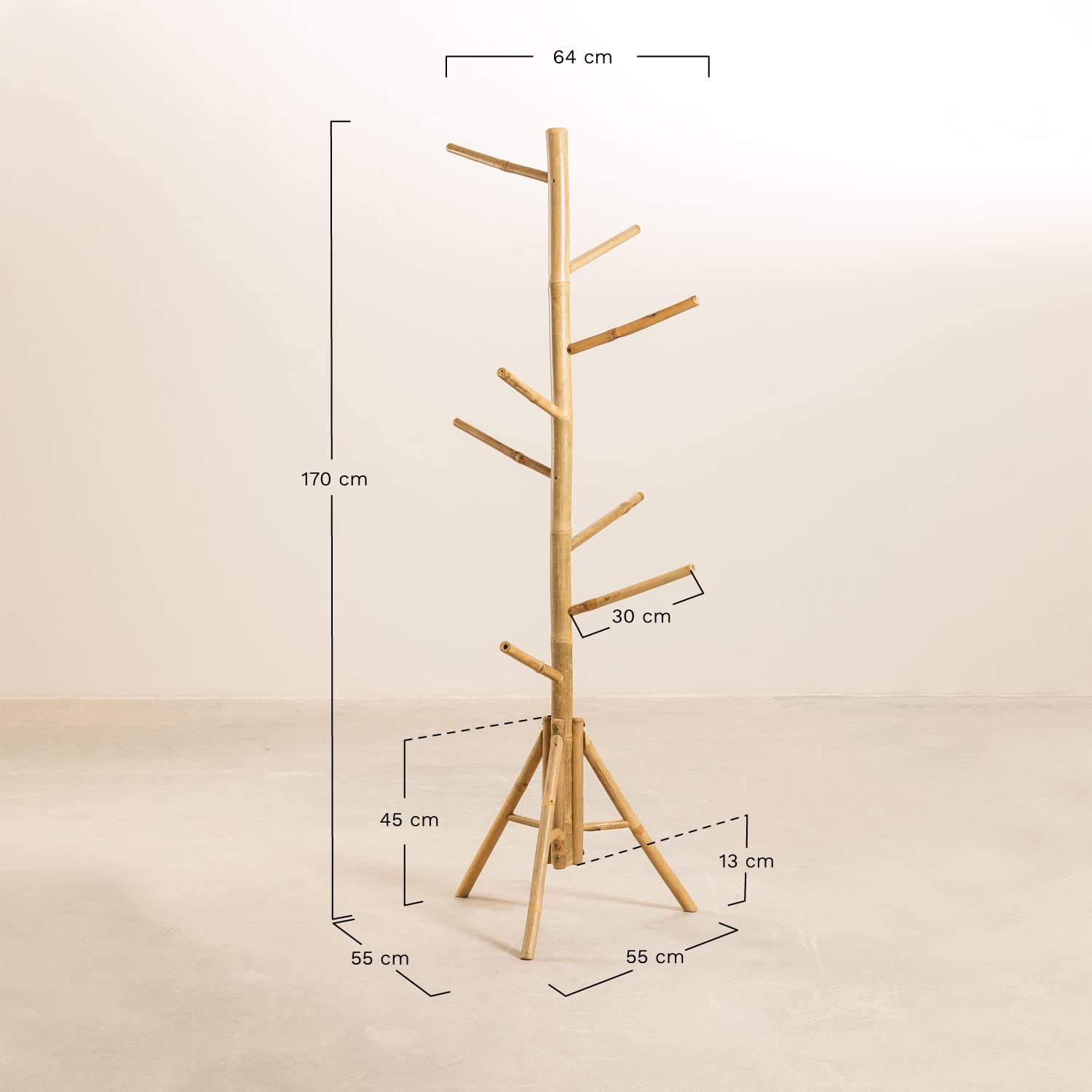 Sklum Sokka appendiabiti da pavimento bambù 170 cm