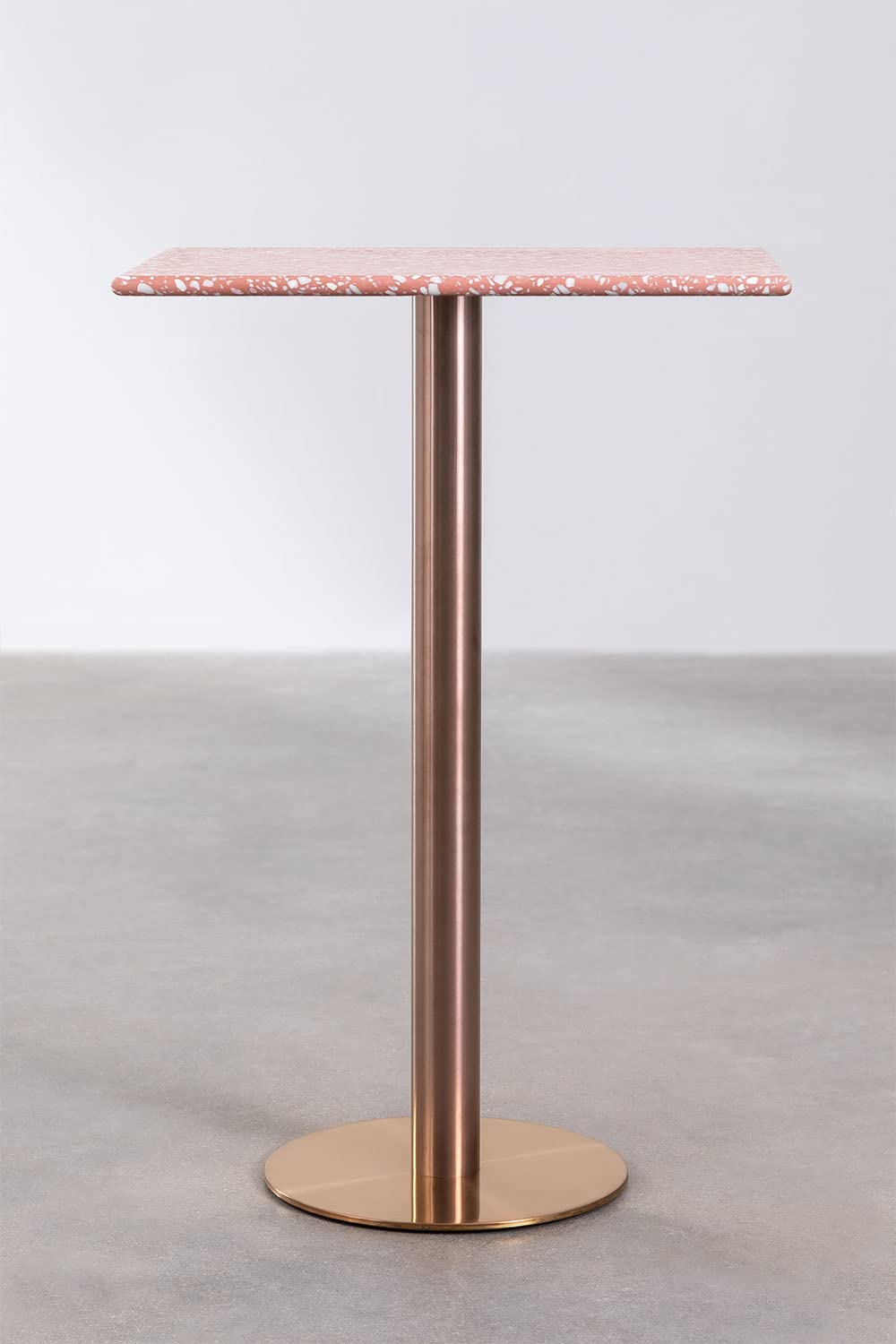 Sklum Malibu tavolo bar alto 60x60 cm terrazzo rosa dahlia