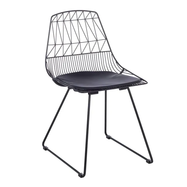 Sklum Joahn Nero 47 cm Sedia Industriale in Acciaio