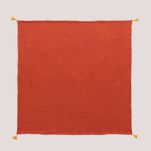 Sklum Danika Plaid in Cotone Terracotta 102x102 cm