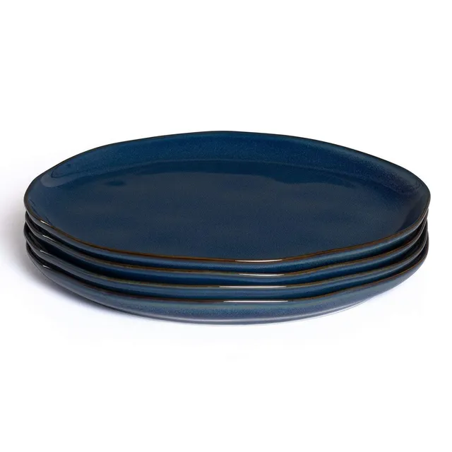 Sklum Biöh piatti piani porcellana blu set 4 pezzi