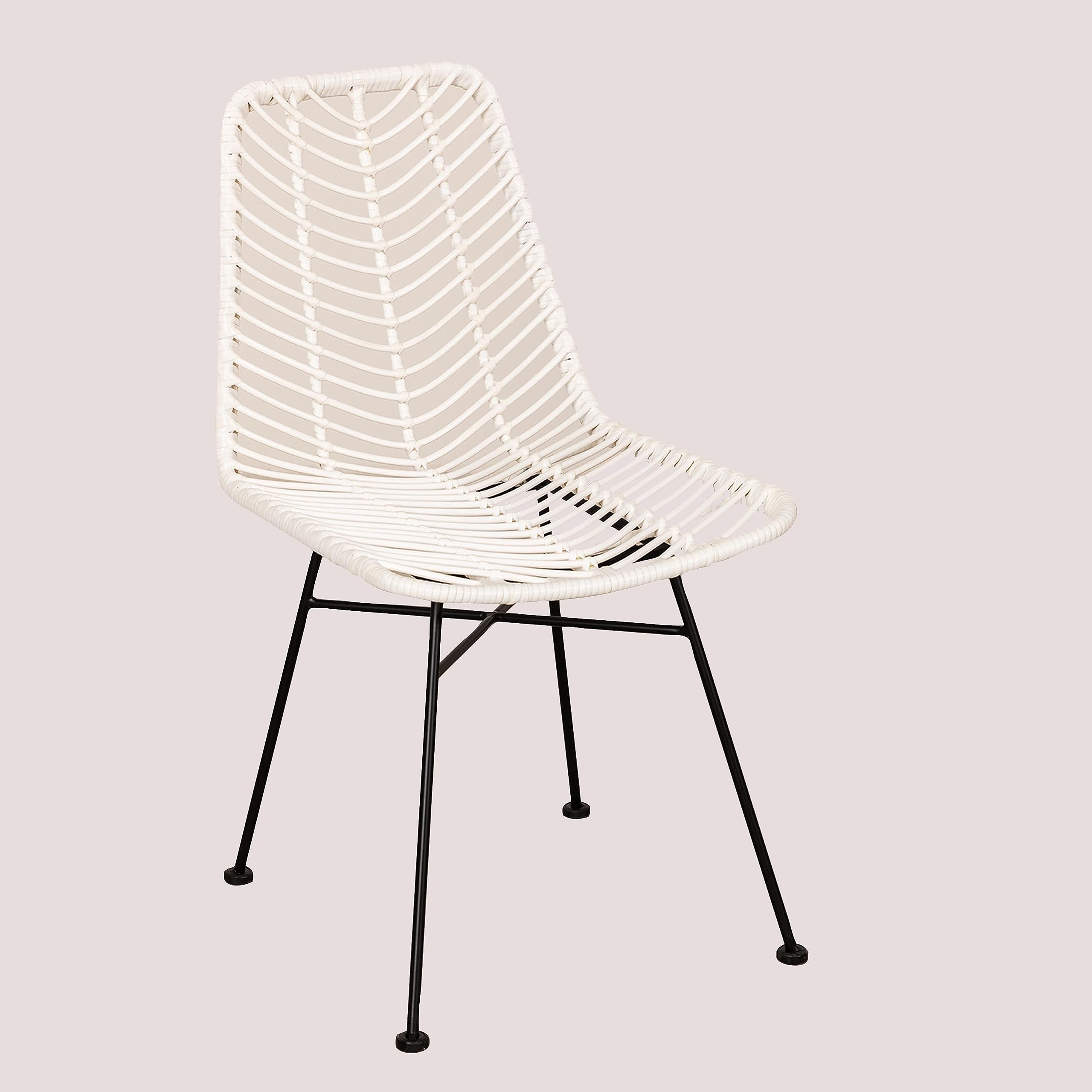 Sklum Gouda Colors sedia da giardino bianco nero in rattan