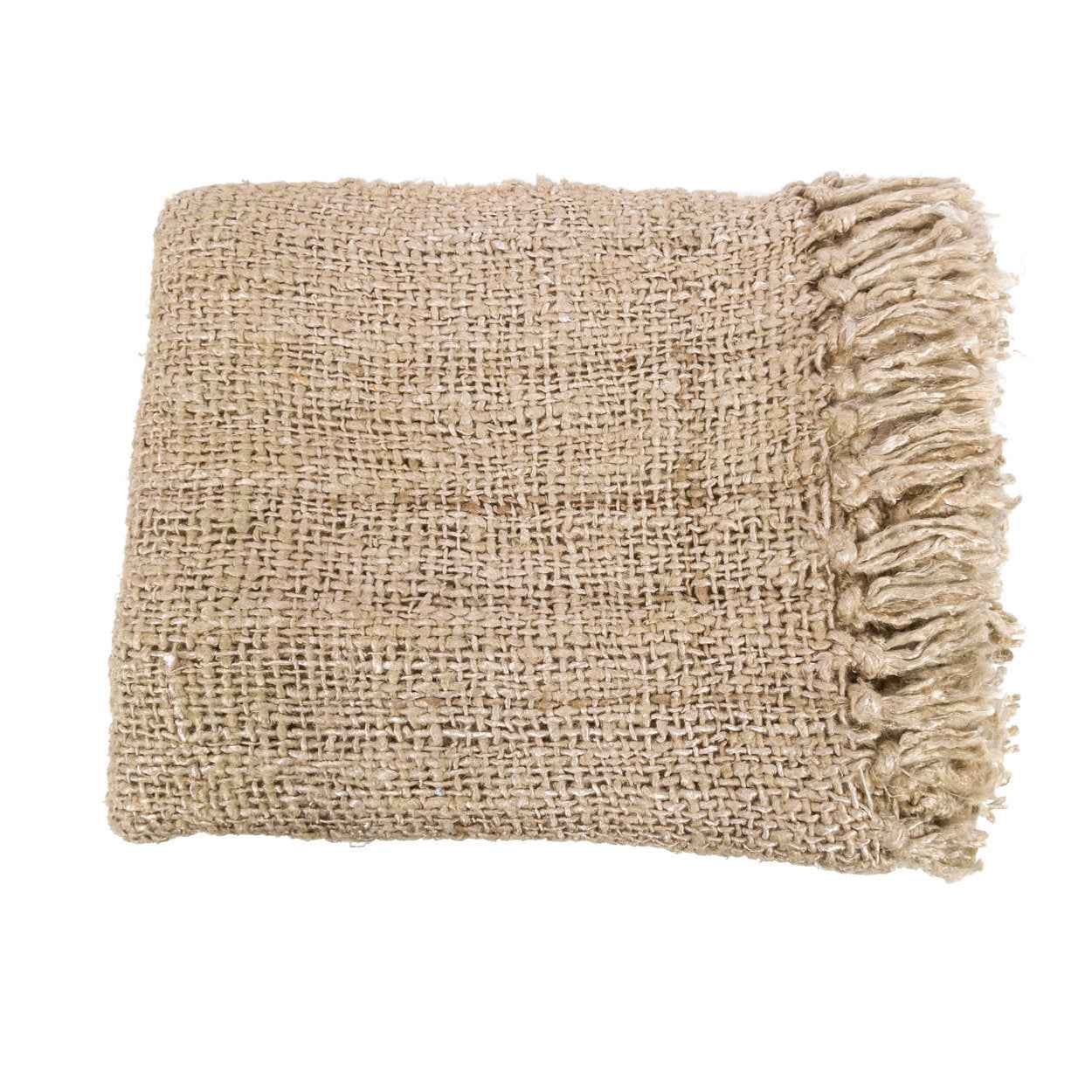 Bambua s'il vous Plaid coperta beige in cotone