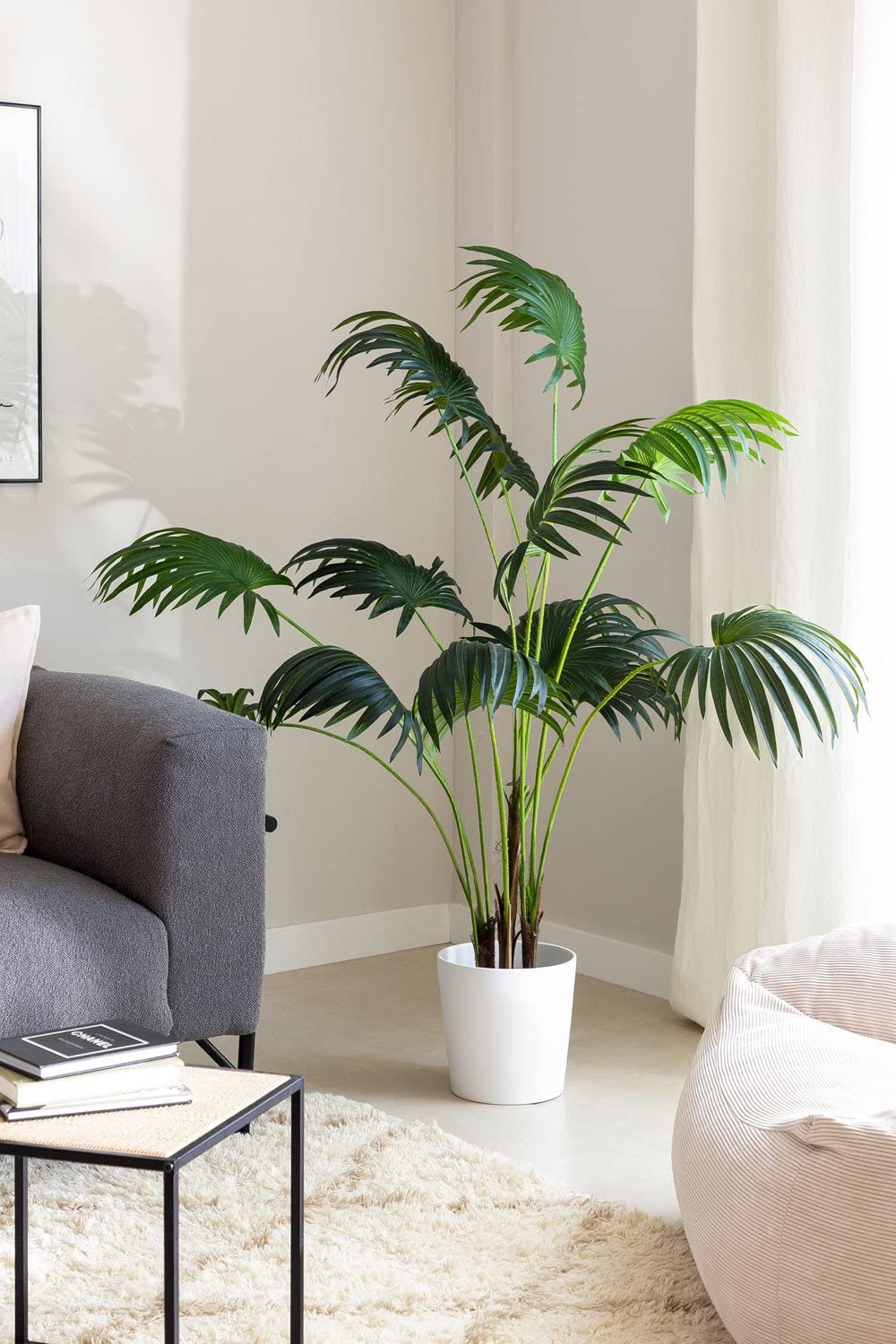 Sklum Palmera Fan pianta artificiale 140 cm in PVC