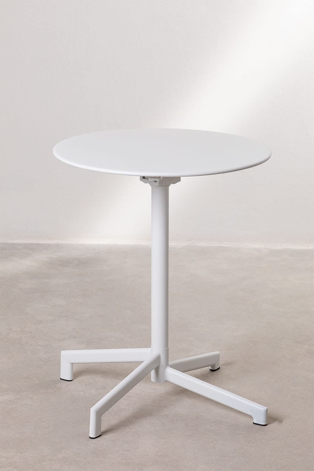 Sklum Dely tavolo bar pieghevole acciaio bianco Ø59,5 cm