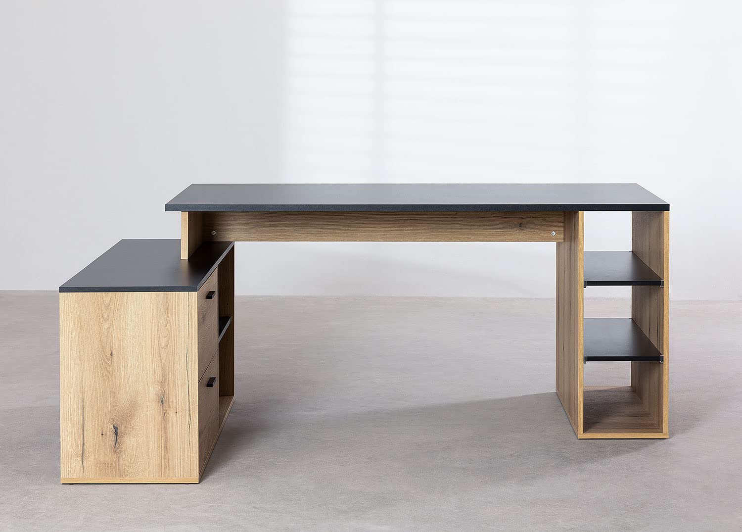 Sklum Taluk tavolo ufficio a L in legno rovere