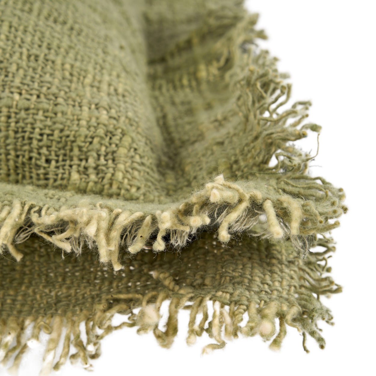 Bambua Jungle Fringe copricuscino verde in cotone