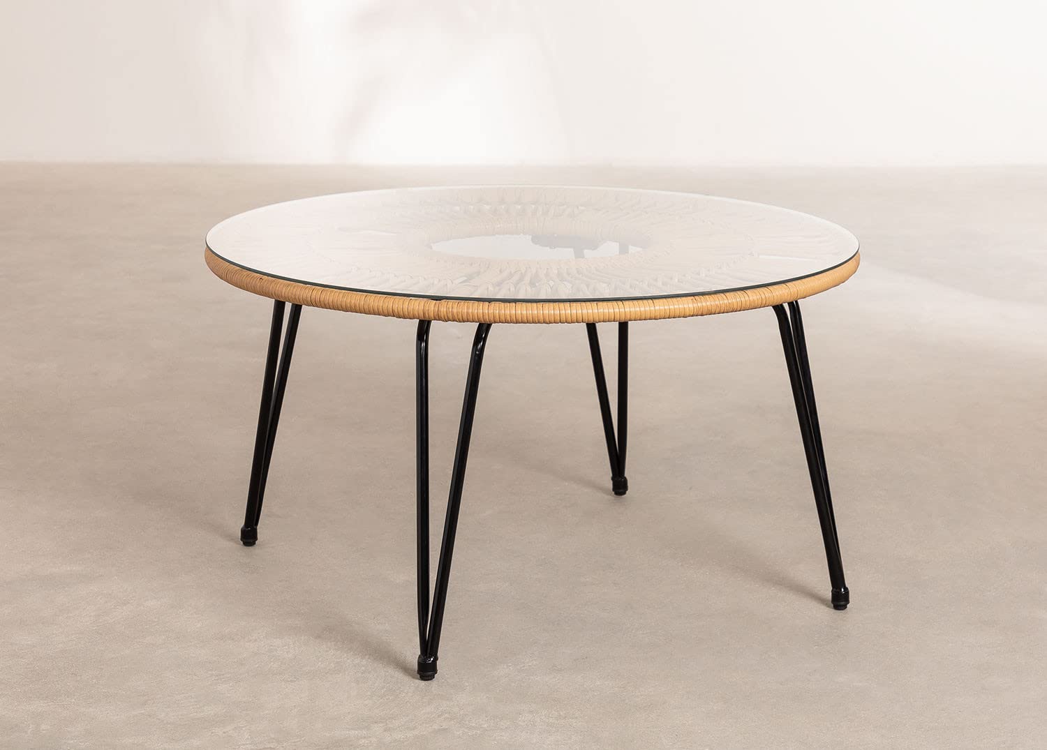 Sklum Kuman tavolino giardino rotondo rattan naturale Ø90 cm