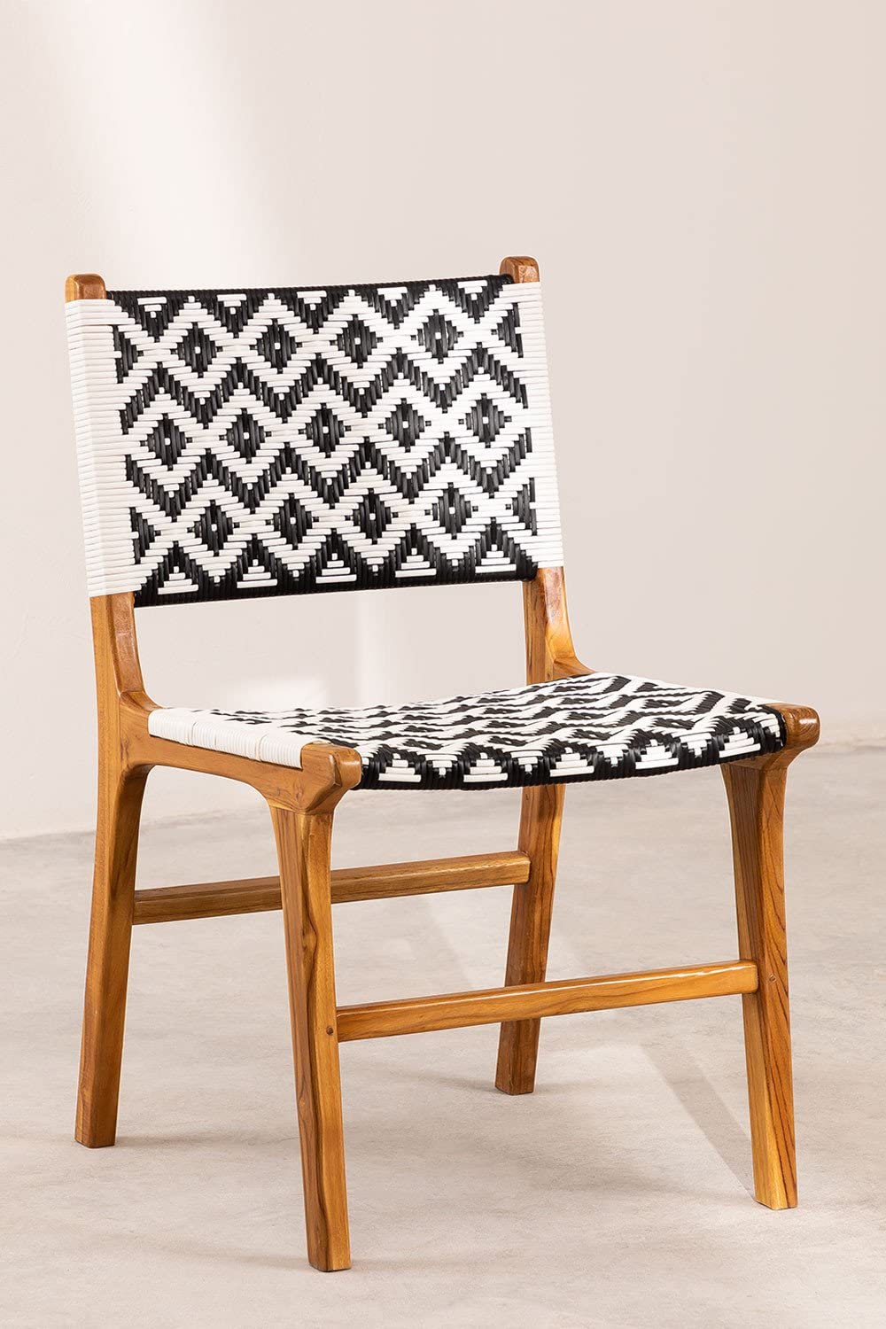 Sklum Vana sedia giardino teak e rattan naturale
