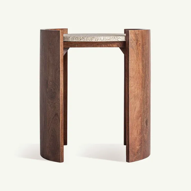 Bambua Tivoli tavolino travertino legno mango